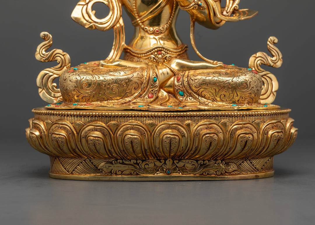 Manjushri Statue | Hand-Carved Himalayan Buddhist Sculpture