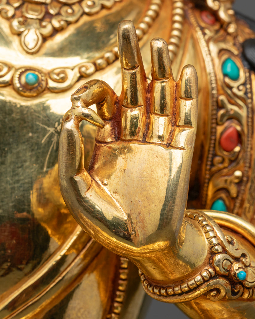 Manjushri Statue | Hand-Carved Himalayan Buddhist Sculpture