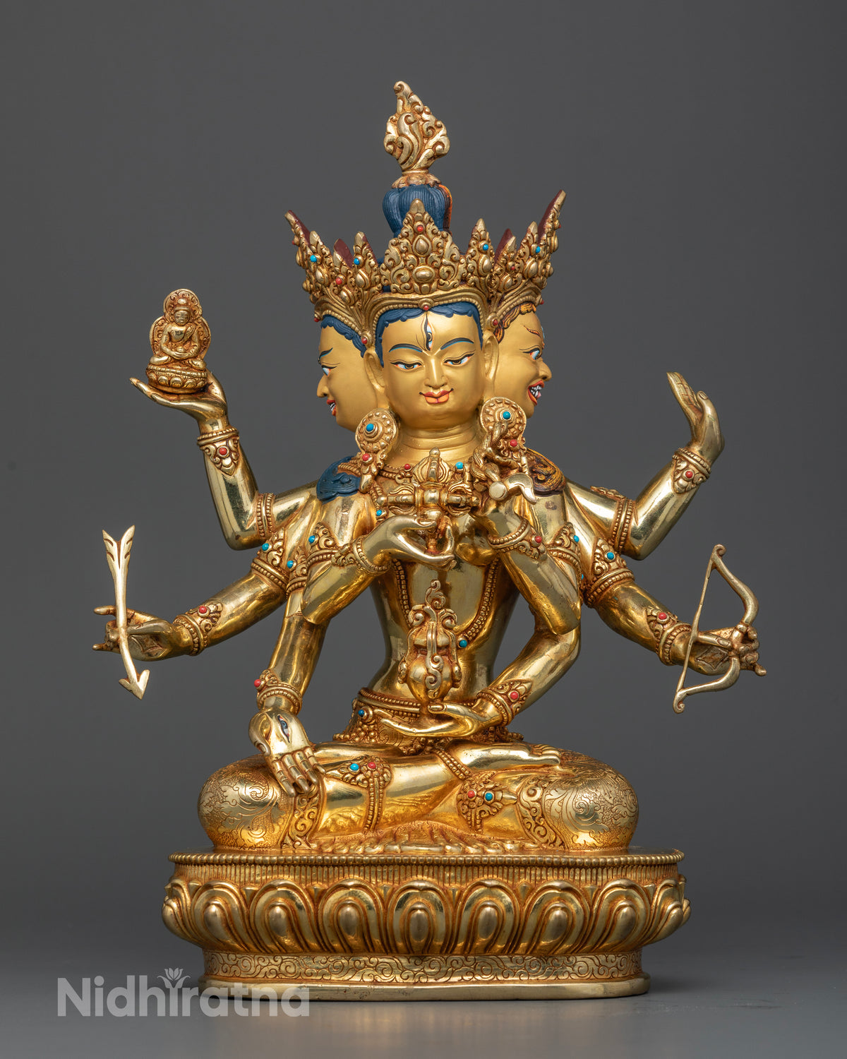 Namgyalma Statue 24K Gold Fire Gilded Copper Buddhist Sculpture Nepal
