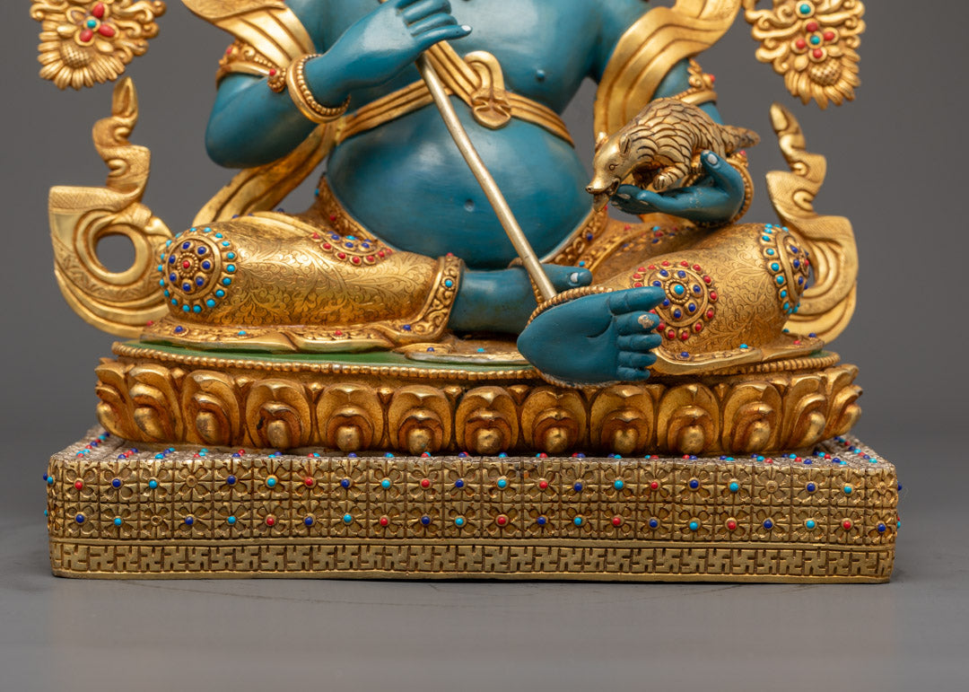 Blue Namtoshe Statue | Gold-Plated Copper