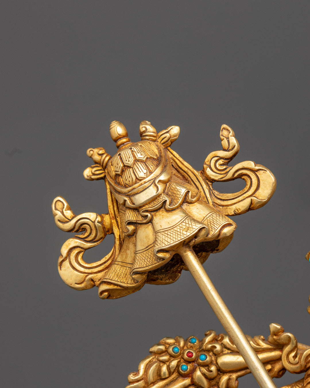 Blue Namtoshe Statue | Gold-Plated Copper