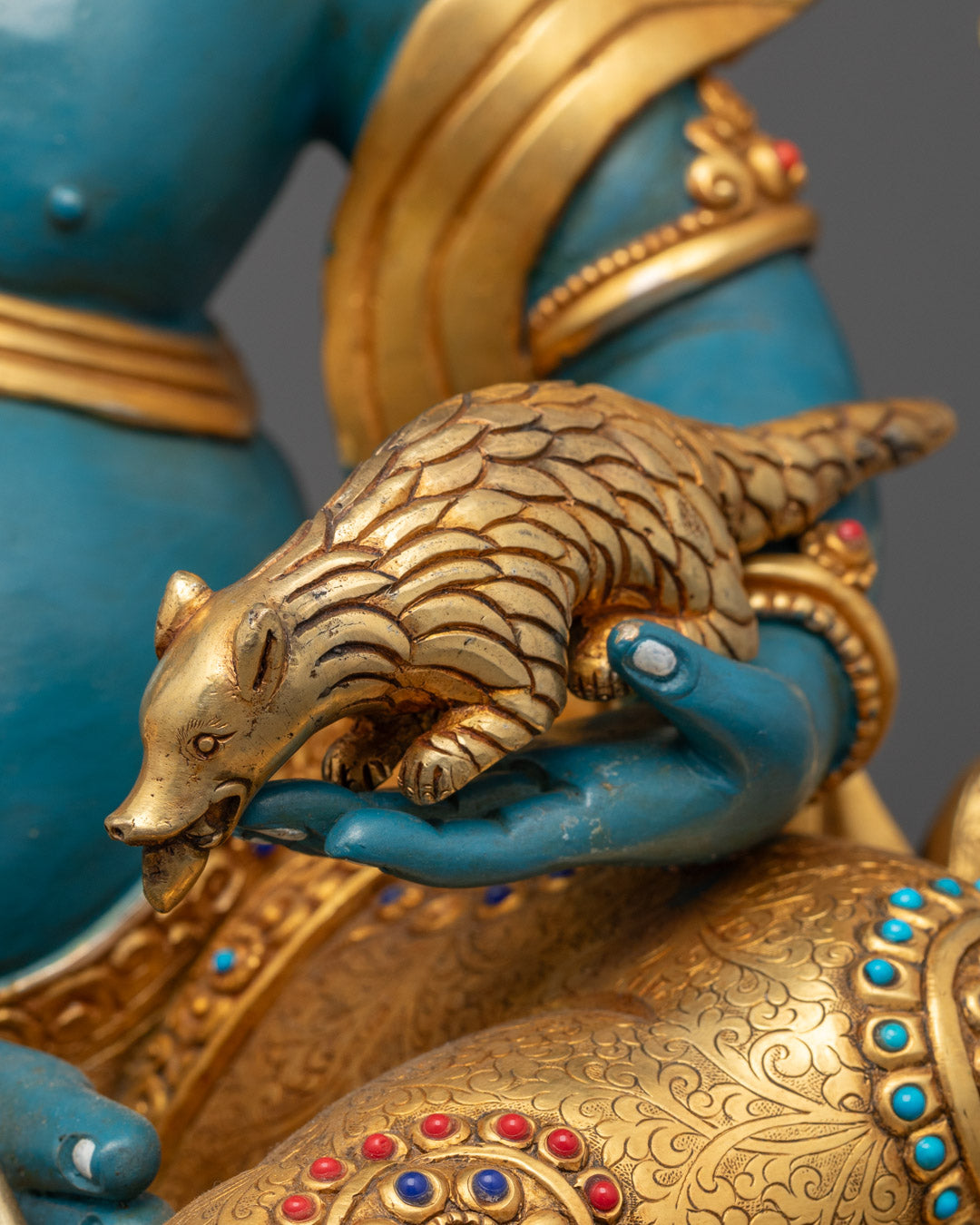 Blue Namtoshe Statue | Gold-Plated Copper