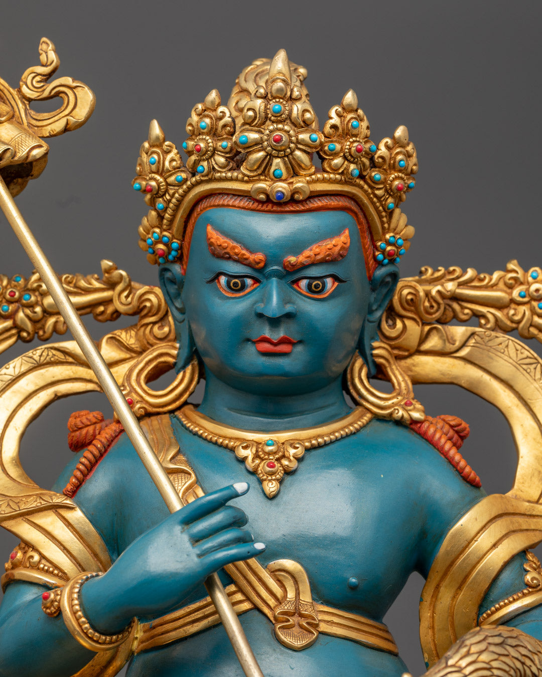 Blue Namtoshe Statue | Gold-Plated Copper