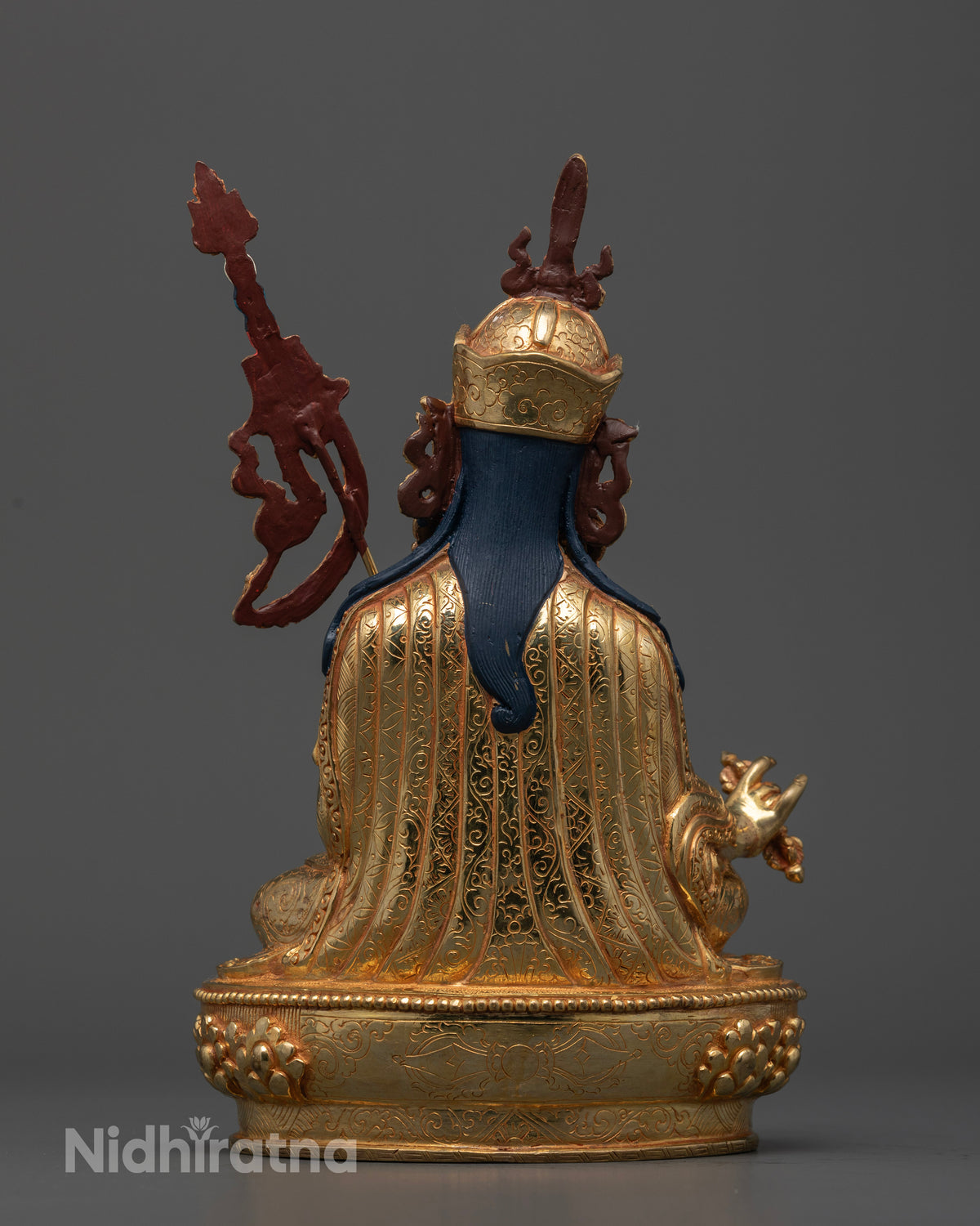 Nepalese copper Guru Rinpoche statue crafted by Newari artisans in Patan using lost-wax casting