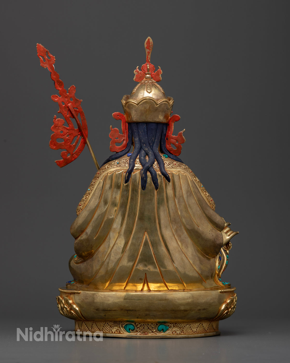 Nepalese Guru Rinpoche statue crafted by a Newari artisan in Patan using lost-wax casting