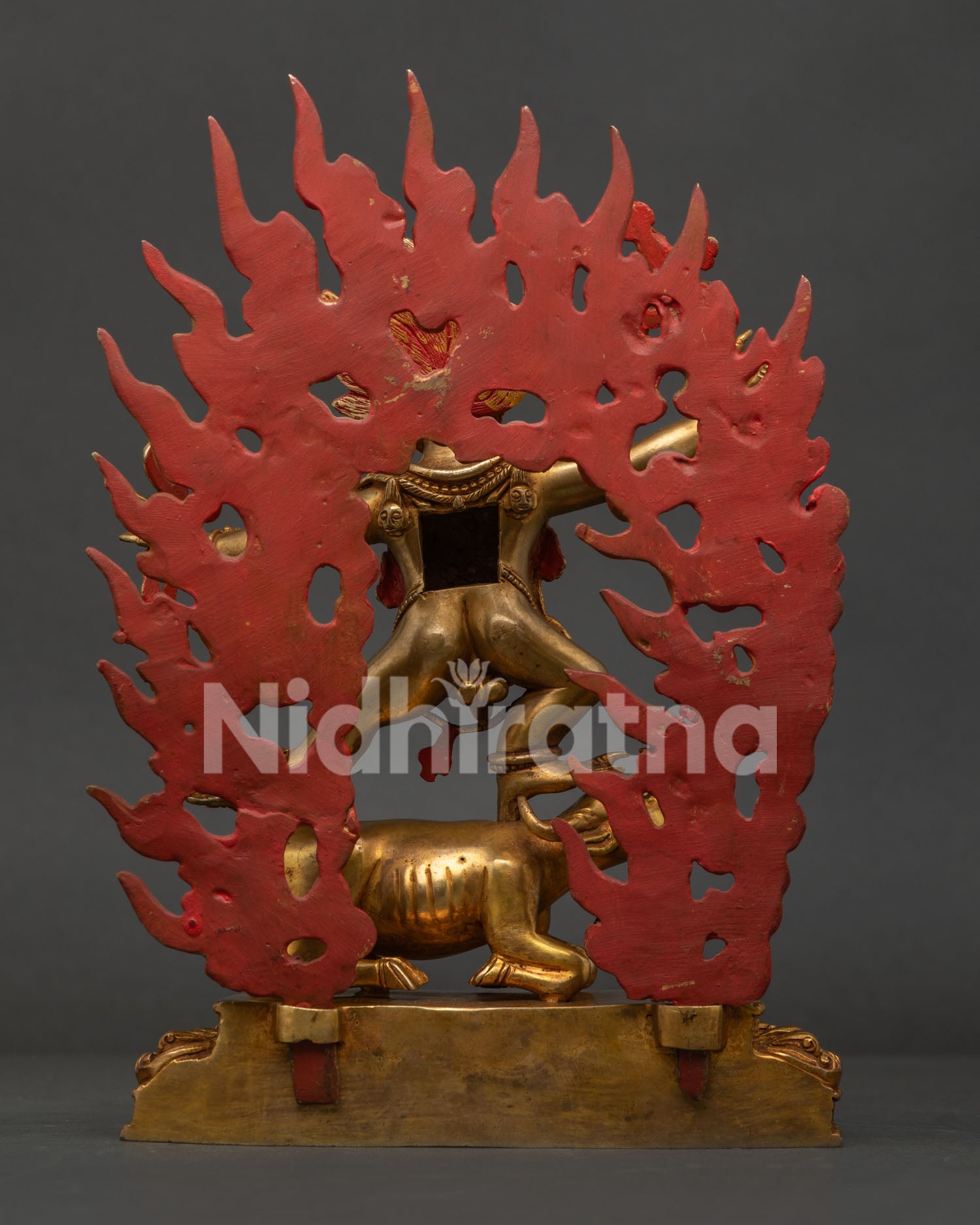 Nepalese Yamantaka statue, handcrafted by Newari artisans using lost wax casting method