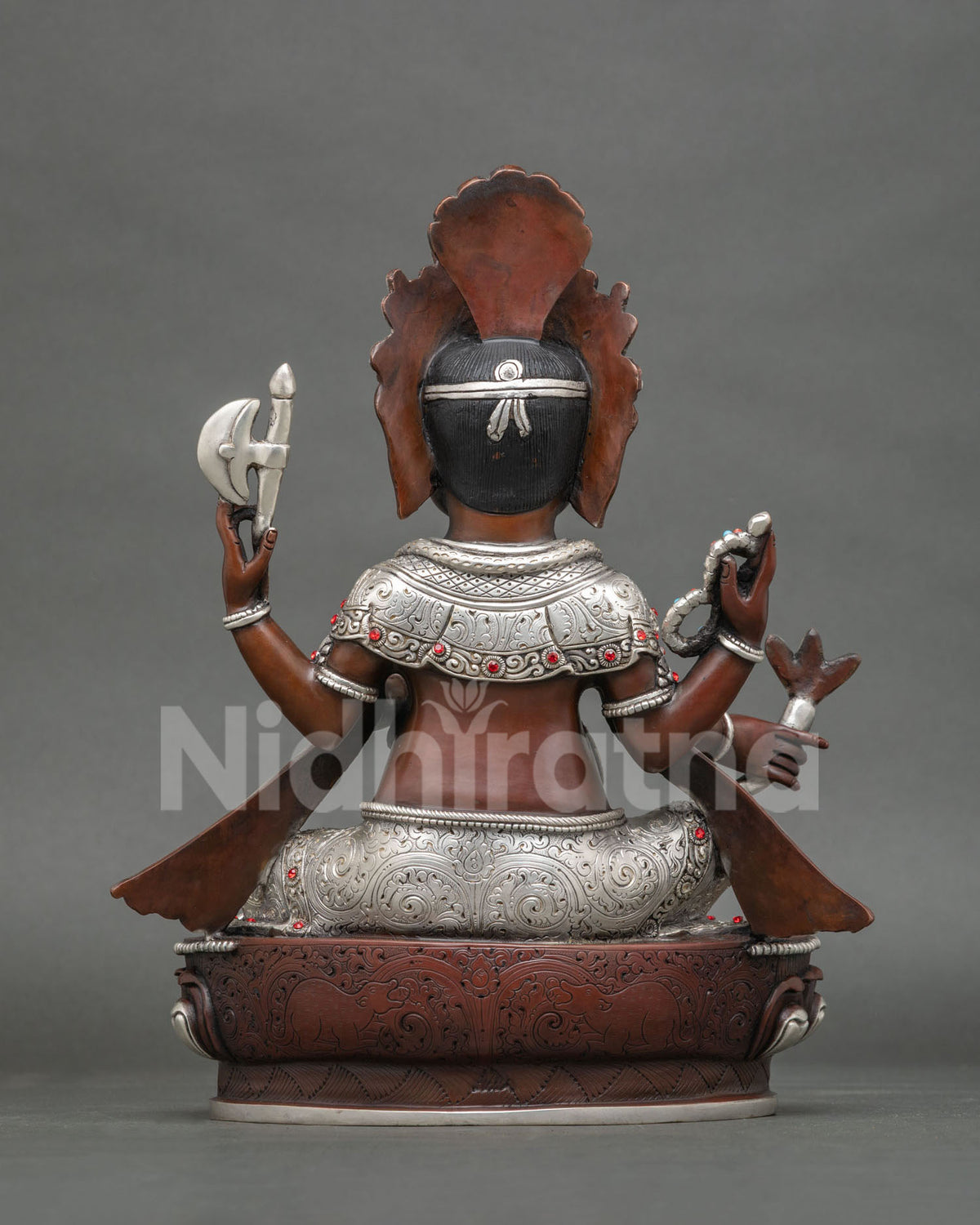 Newari Lord Ganesh Sculpture with Intricate Metalwork and Traditional Buddhist Art