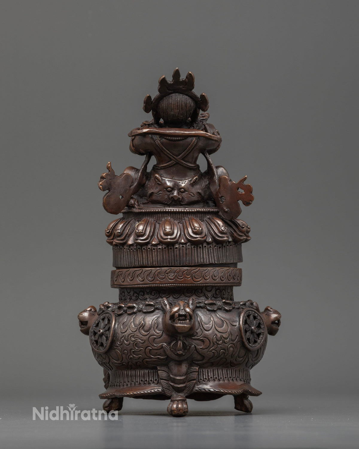 Oxidized Vajradaka Buddhist incense burner for spiritual purification meditation and Buddhist altar offerings