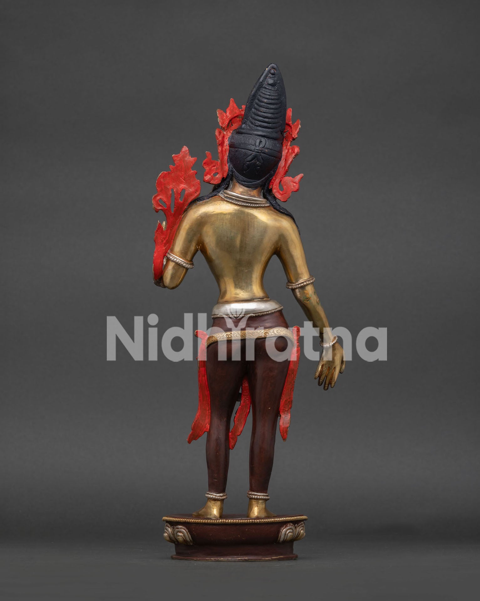 Padmapani Lokeshvara Statue back view showing handcrafted lost wax details
