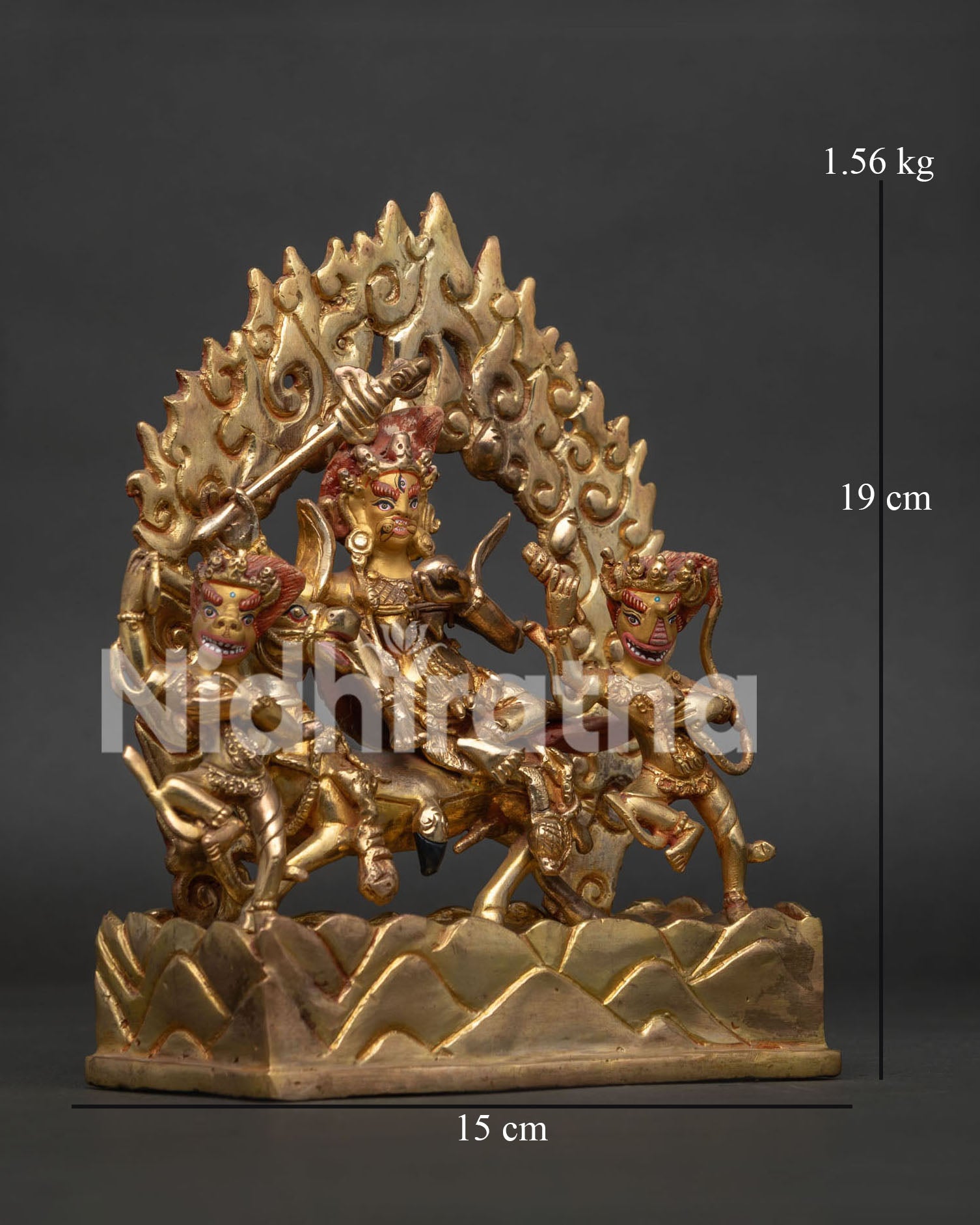 Palden Lhamo statue right view side Tibetan Buddhist protector sculpture