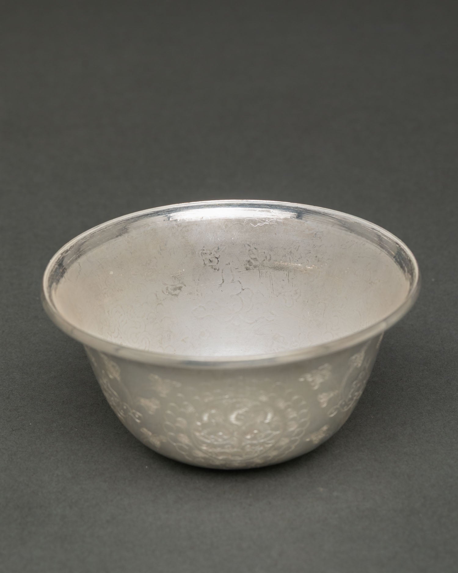Pure Silver Water Offering Bowl for sacred Buddhist shrine decor