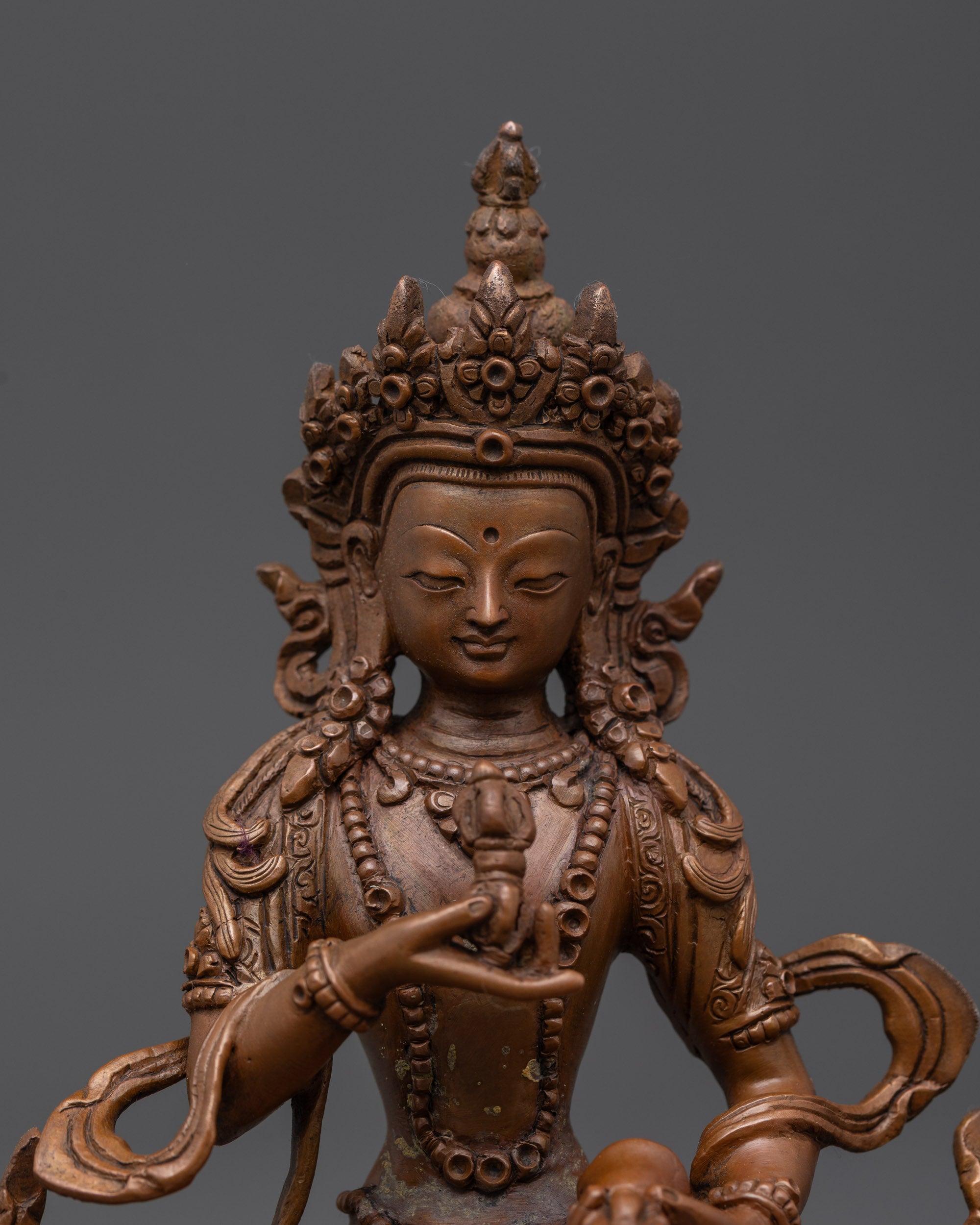 Traditional Oxidized Bodhisattva Statue Set | Tibetan Buddhist Deities