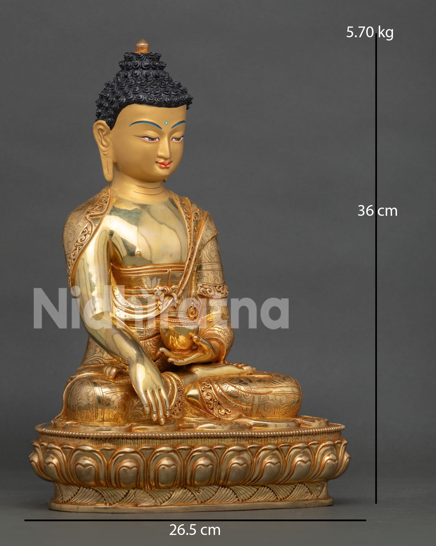 right profile of shakyamuni buddha statue handcrafted copper buddhist sculpture