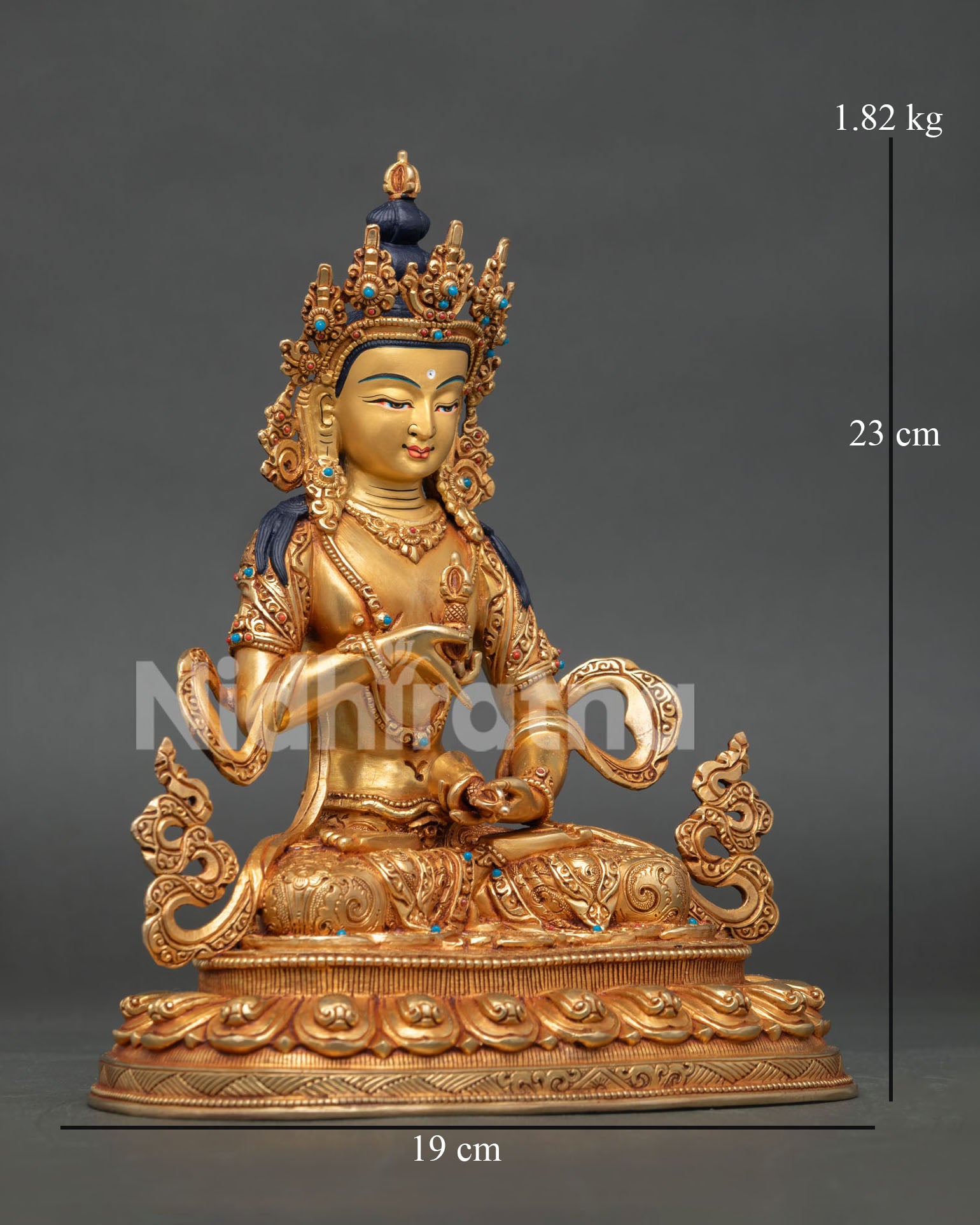 Right Side View of Vajrasattva Statue Tibetan Buddhist Art Nepal
