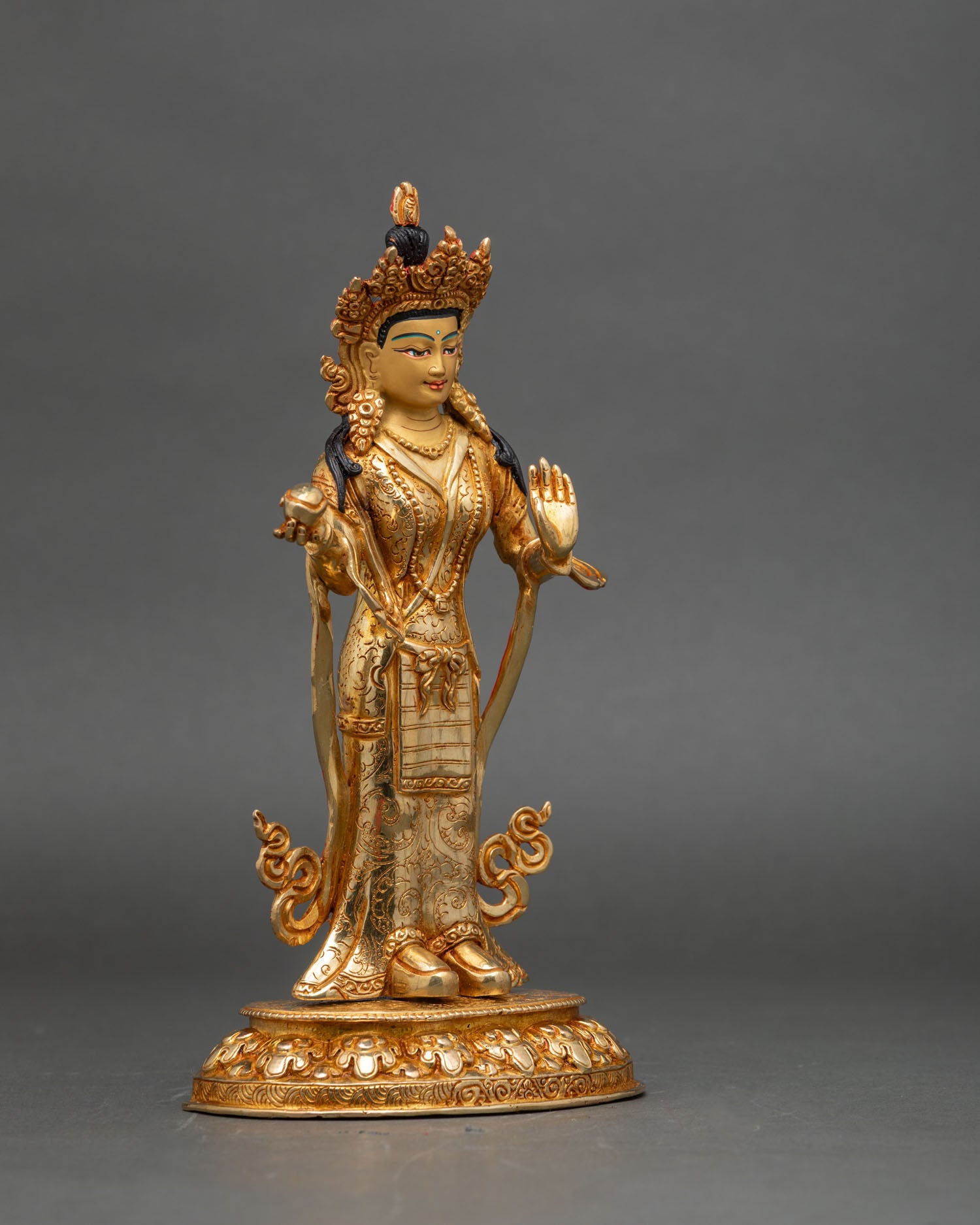 right-side-view-of-yeshe-tsogyal-statue-lotus-pedestal-and-sacred-details