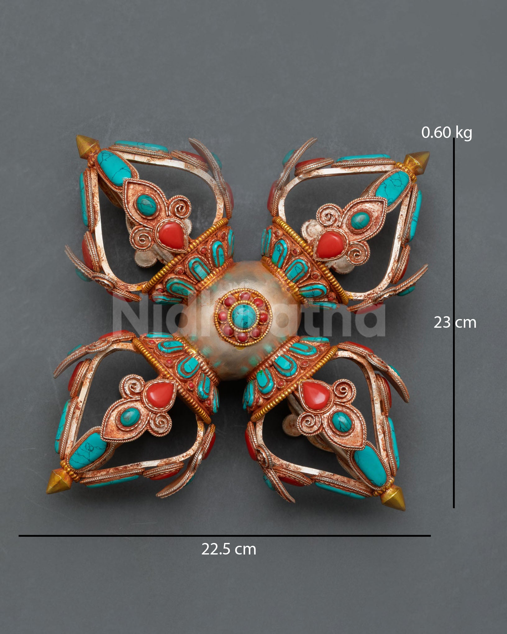 Sacred Vajra ritual object four direction symbol Himalayan spiritual art
