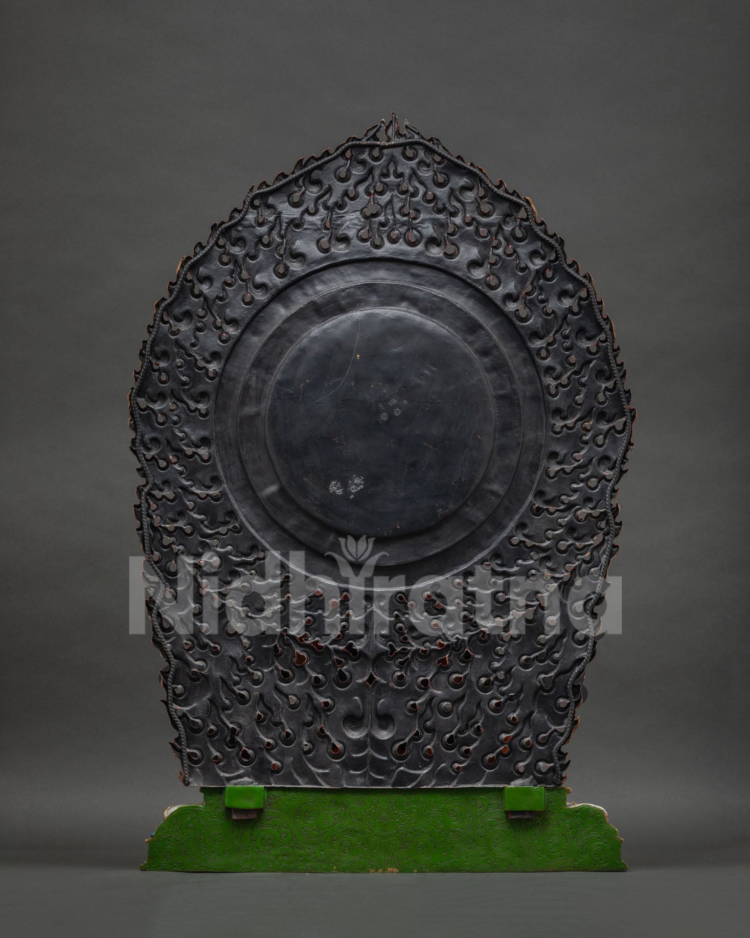 Sakya Mahakala Statue Back View – Hand-Chased Copper Details, Newari Art