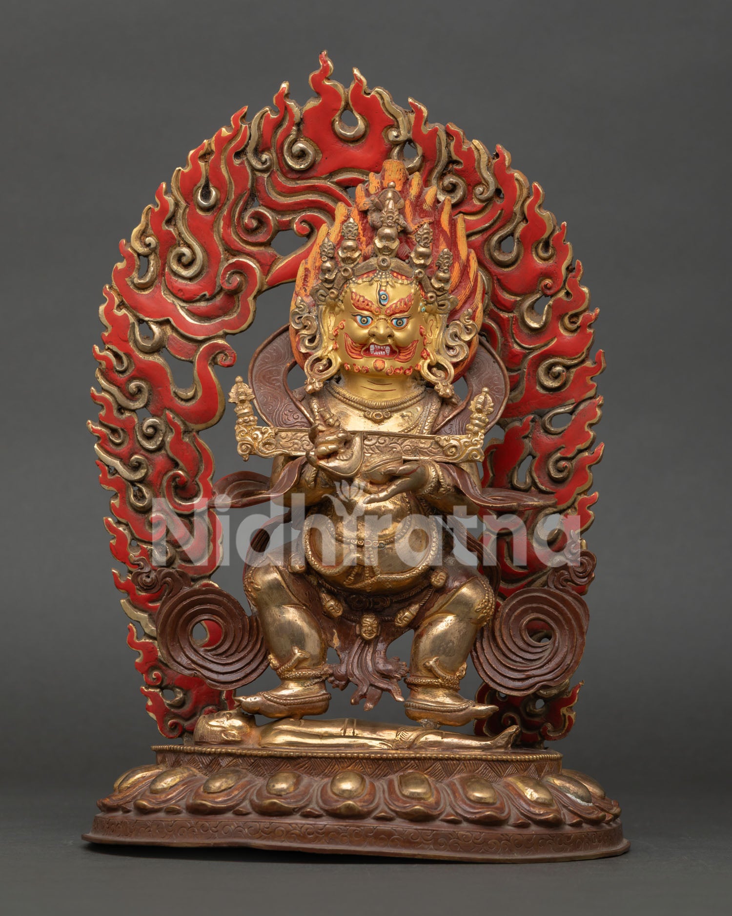 Sakya Mahakala Statue from Nepal Handcrafted Buddhist Protector Deity Sculpture