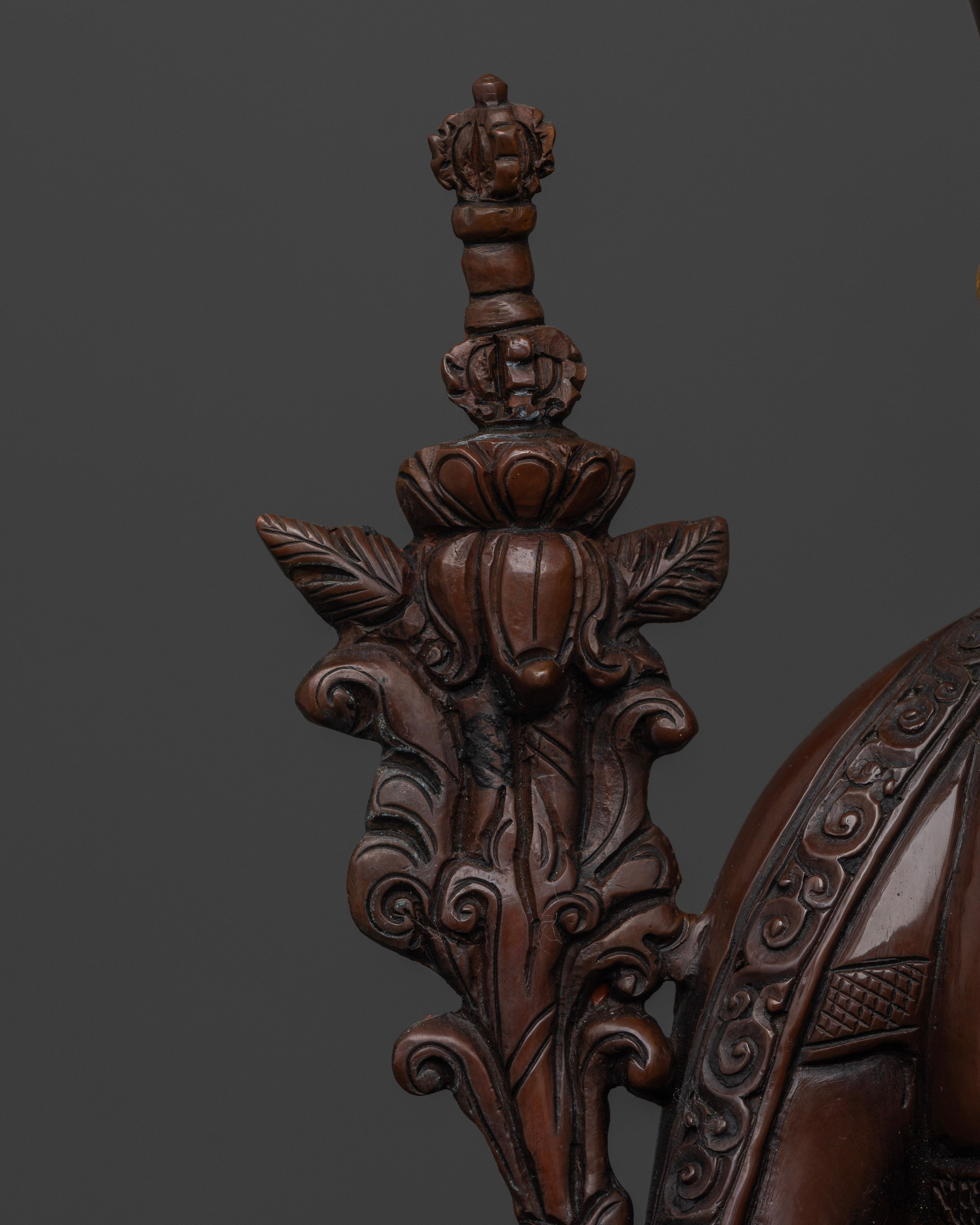 Guru Shapdum: The Mystical Master in Oxidized Copper