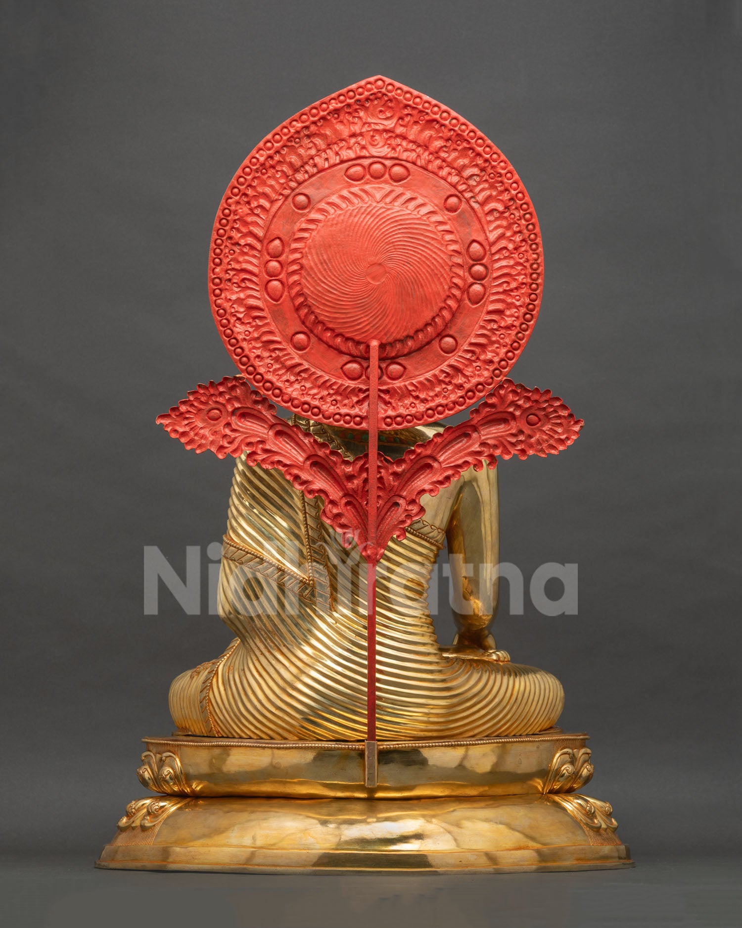 Shakyamuni Buddha Statue Back View | 24K Gold Fire-Gilded Copper