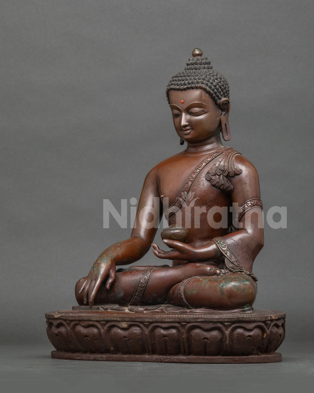 Shakyamuni Buddha Statue Left Side View, Handcrafted Nepal Sculpture