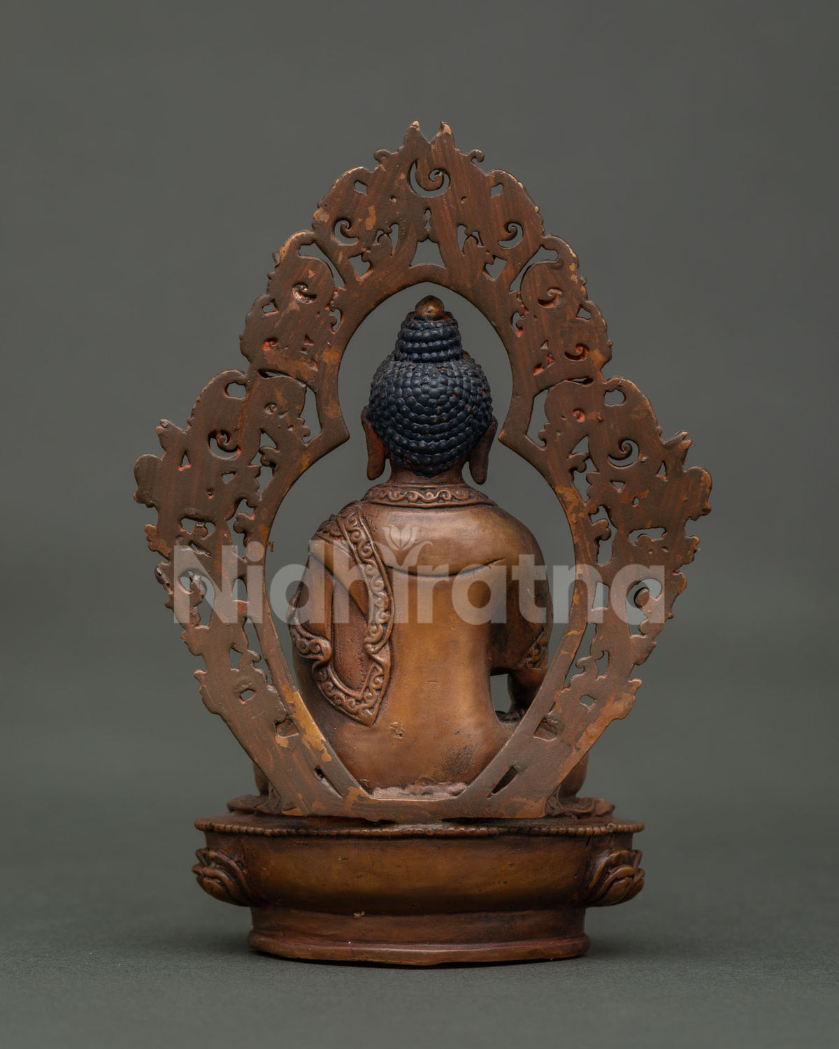 Shakyamuni Buddha statue traditional copper sculpture for Buddhist altar and meditation.