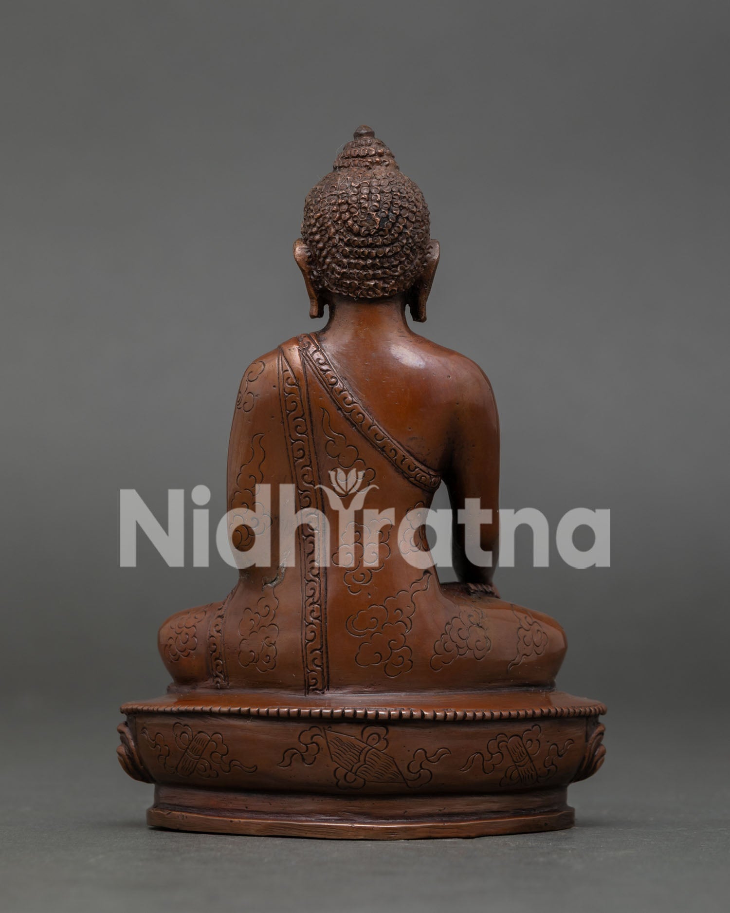 Shakyamuni Buddha with Oxidized Copper Finish Handmade in Patan Nepal.