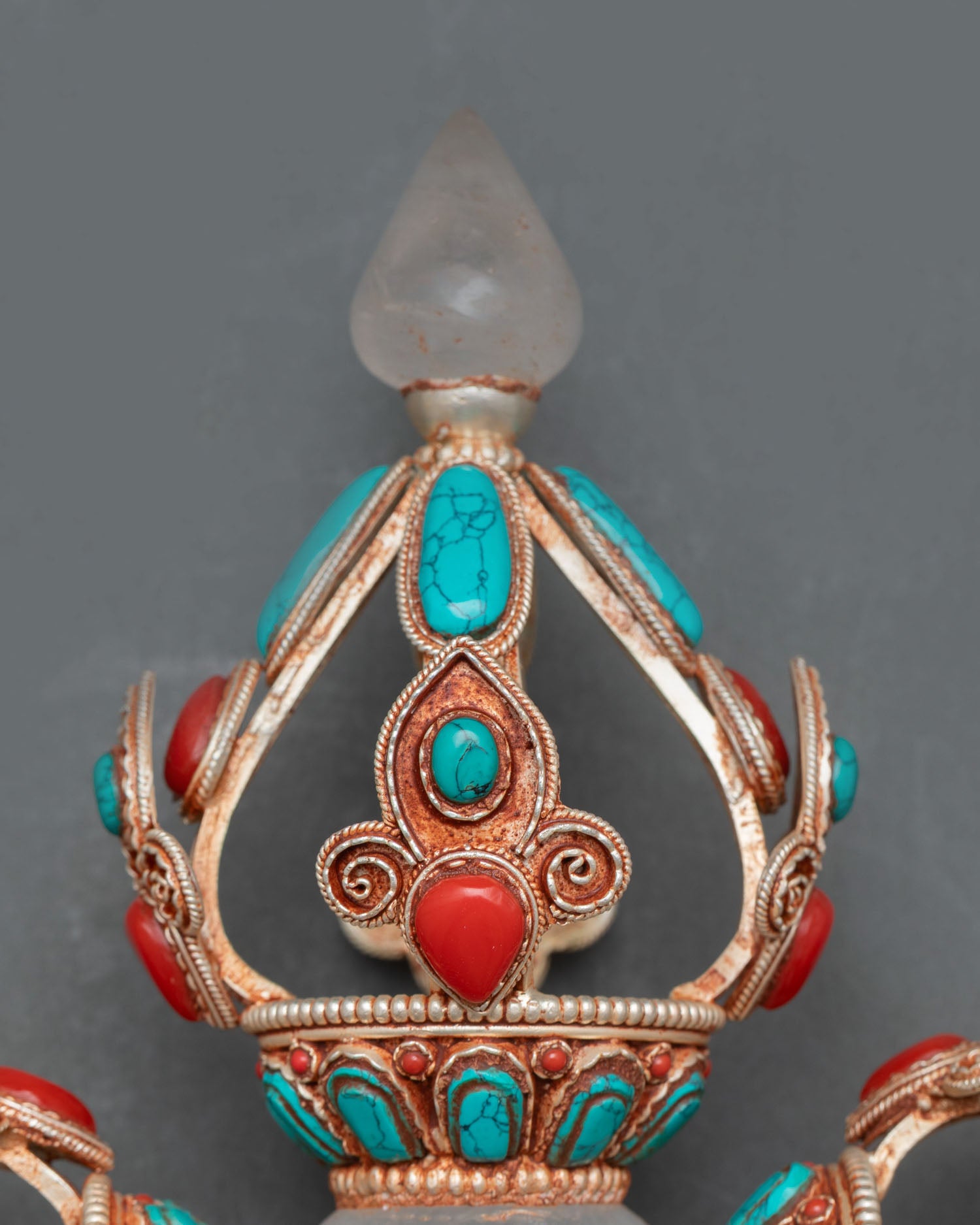 Side angle Double Cross Dorje ritual vajra Nepal handcrafted Himalayan artwork