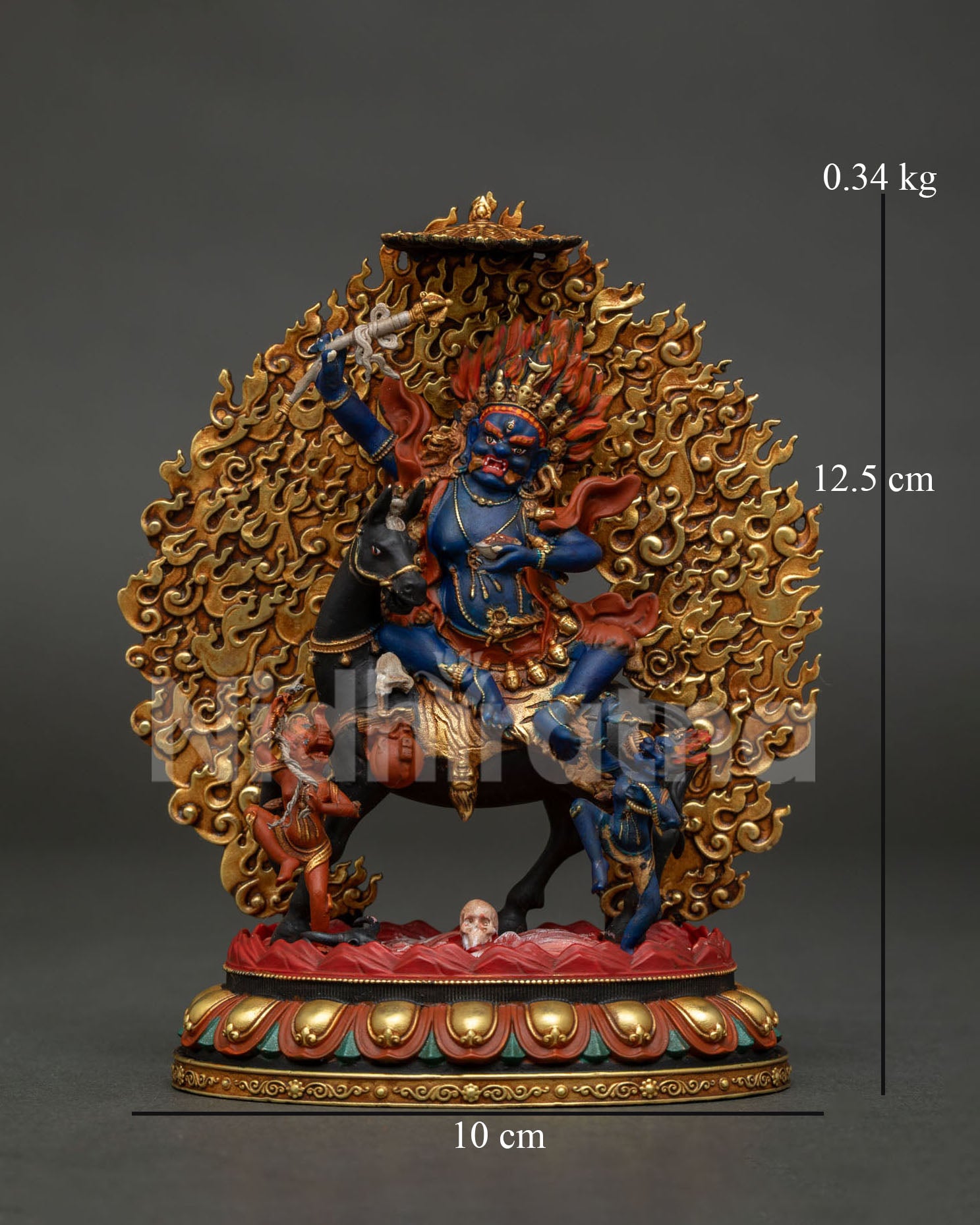Small Palden Lhamo Statue, Acrylic Painted Tibetan Buddhist Protector