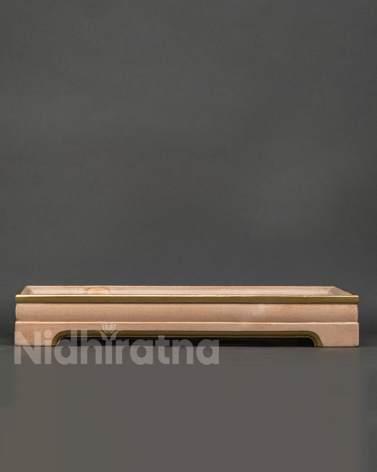 Solid wood tray handcrafted by Newari artisans in Patan Nepal with Gakhyil motif.