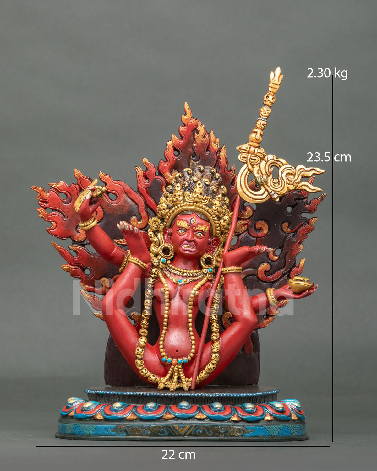 Sukhasiddhi Statue copper acrylic painted finish Patan Nepal Newari art.