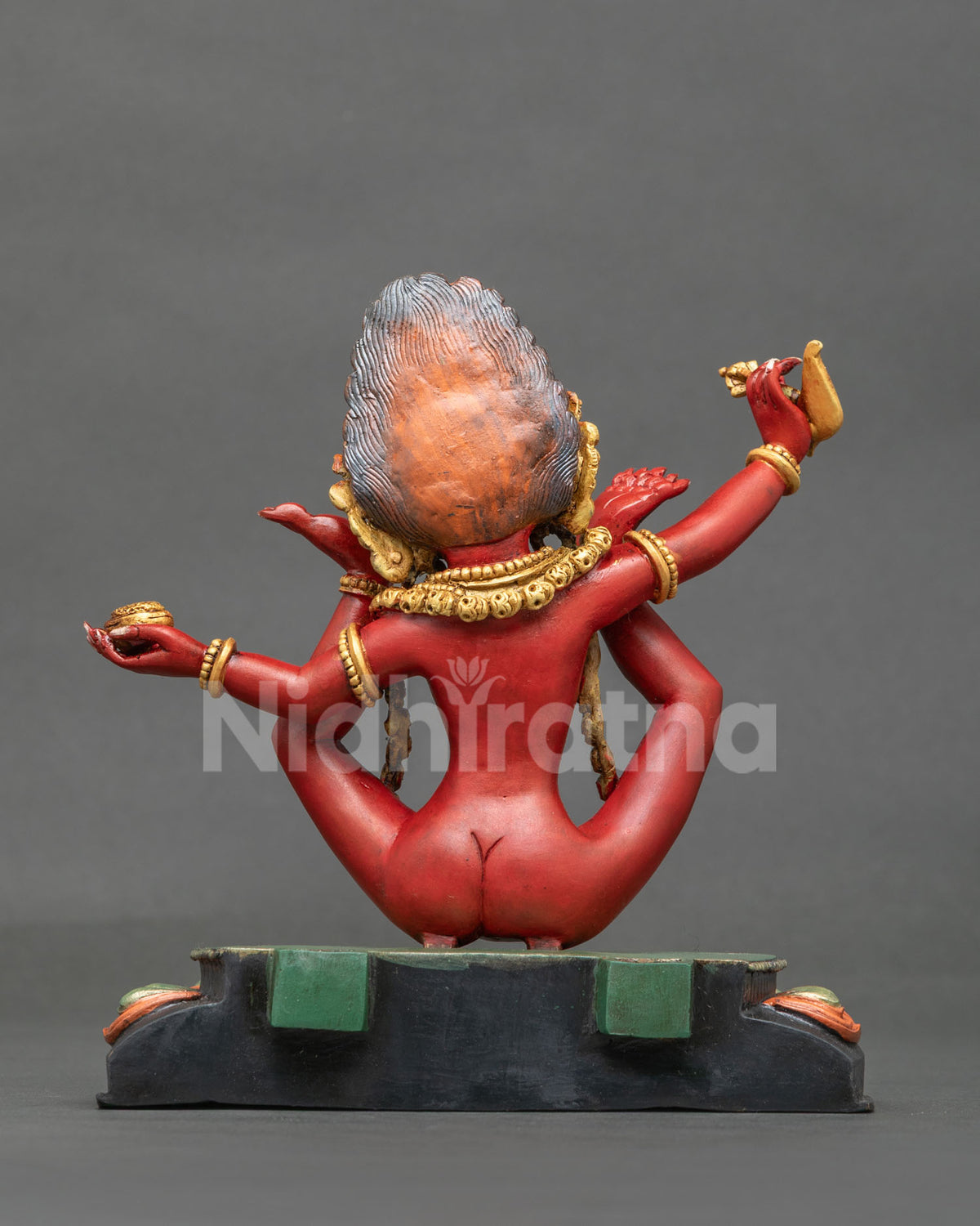 Sukhasiddhi Statue wrathful face skull garland kartika kapala Vajrayana deity.