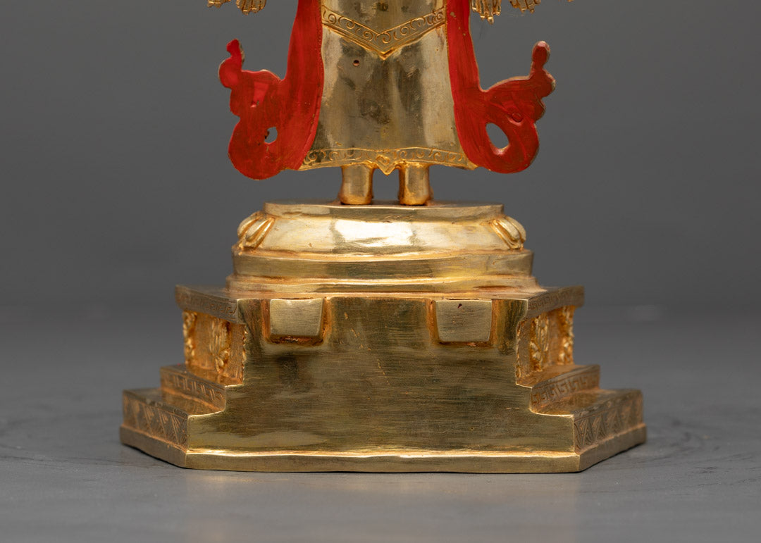 Thousand Arm Chenrezig Statue | Gold-Gilded Copper