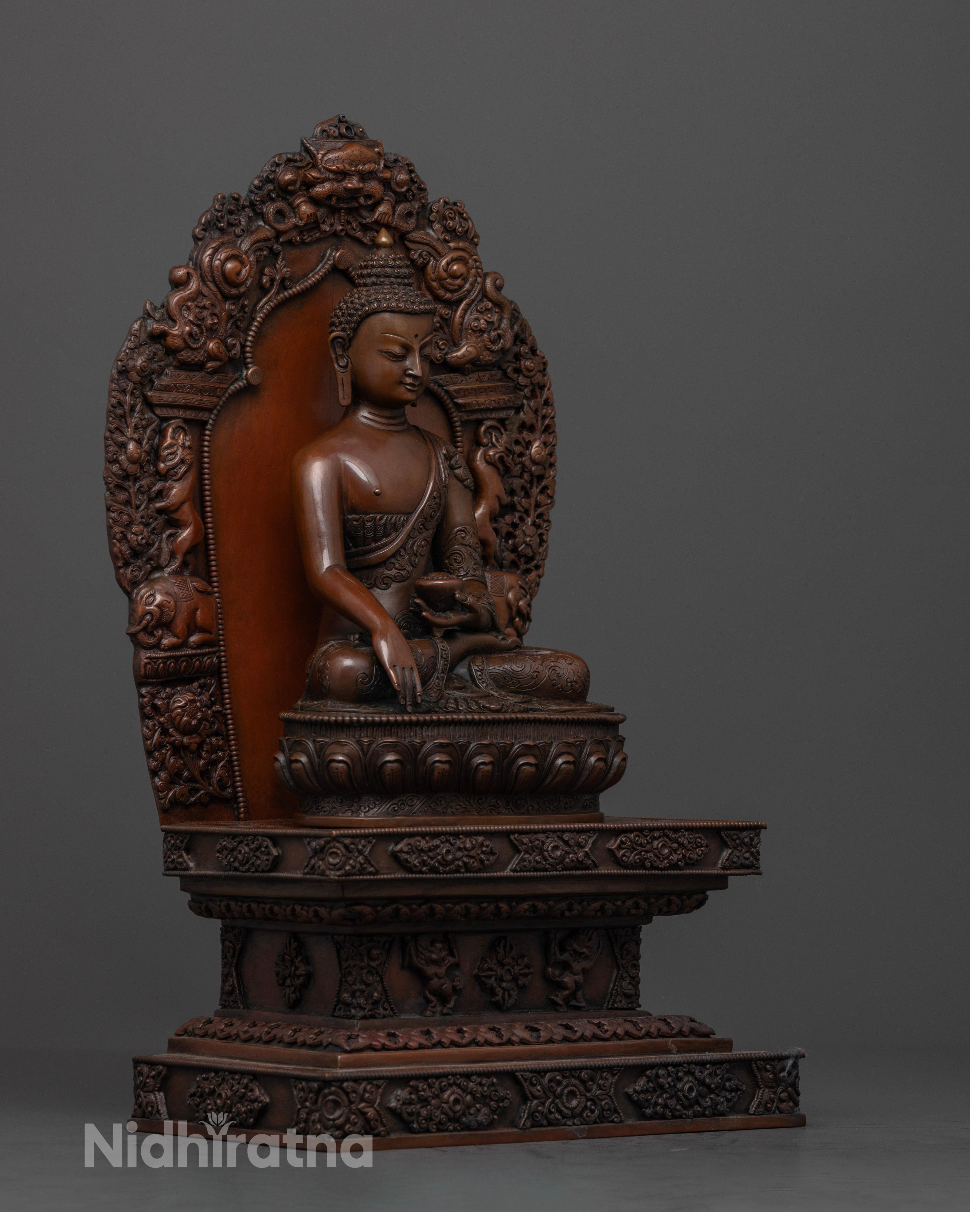 Unique Oxidized Shakyamuni Buddha Statue