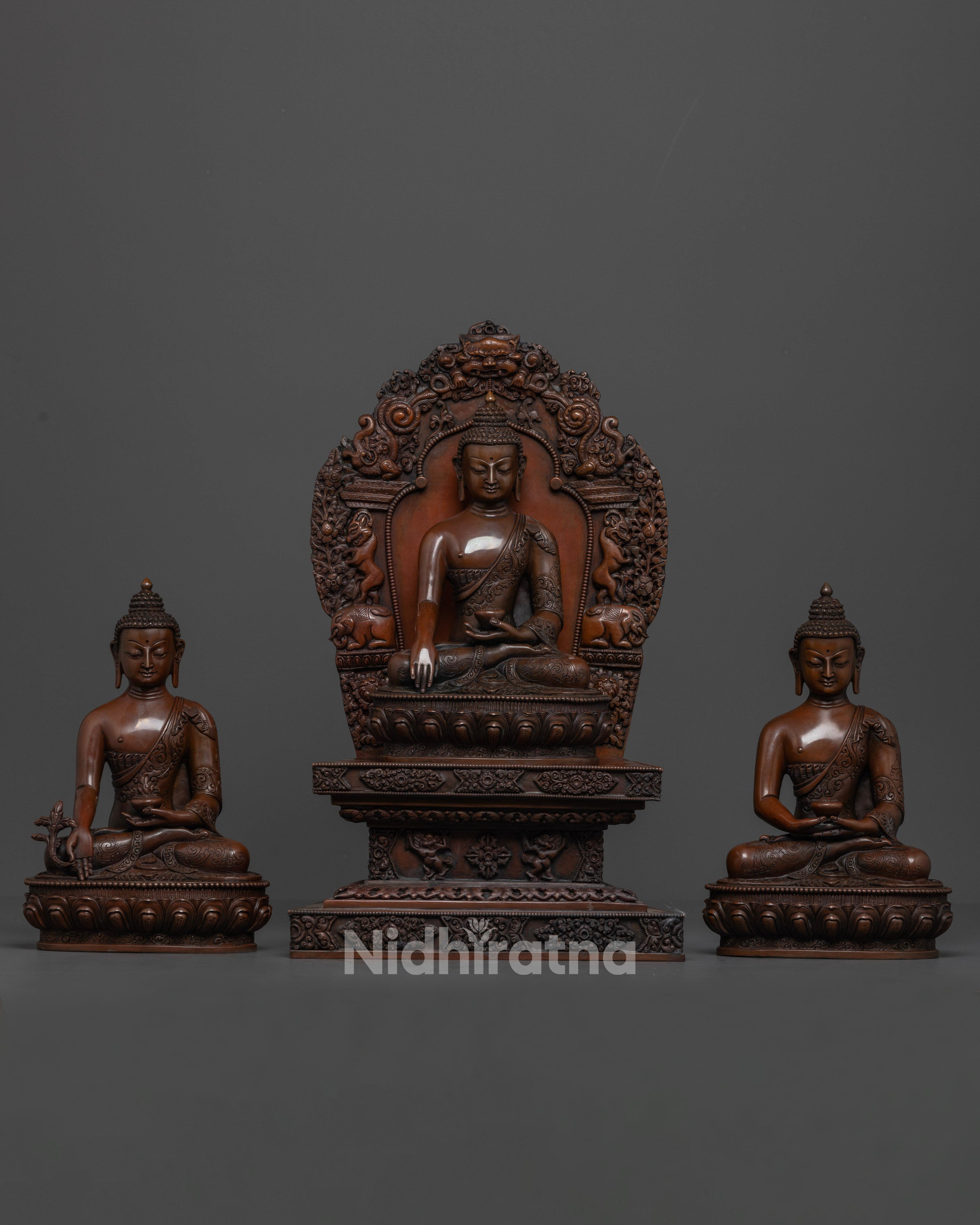 Buddhist Statue of Three Buddha Set | Buddha Trinity