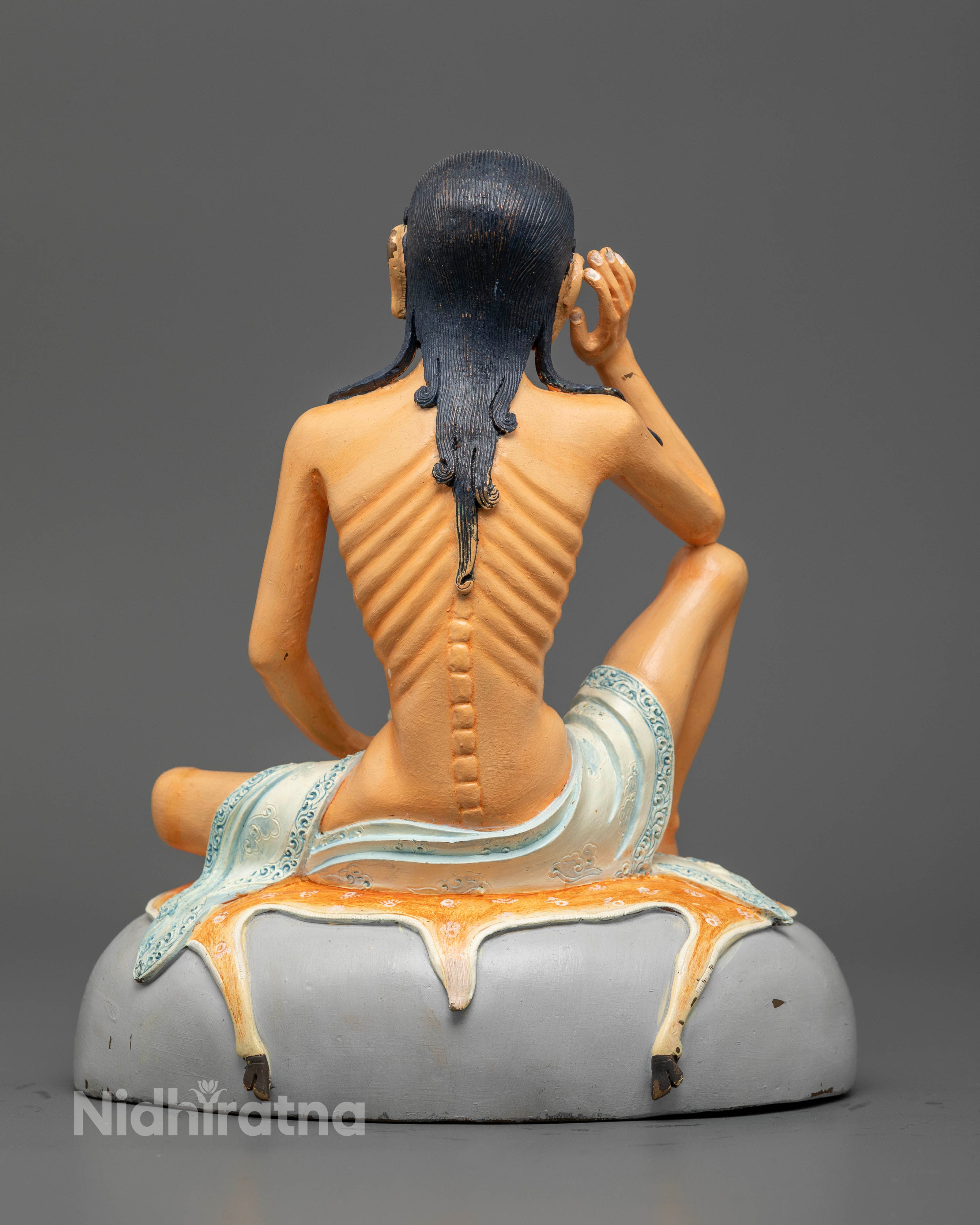 Tibetan Buddhist Milarepa statue for meditation altar and spiritual practice