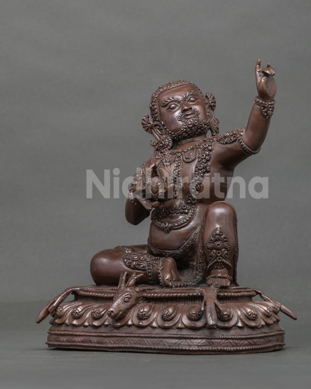 Tibetan Buddhist Virupa statue with intricate ornaments for meditation altars and sacred spaces