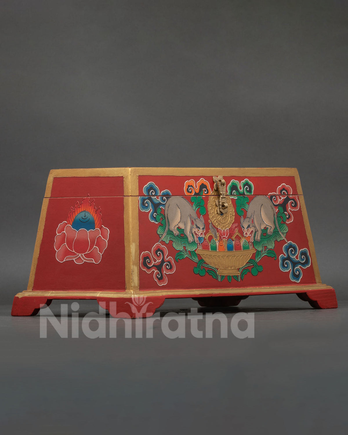 Traditional Nepalese treasure box for jewelry sacred objects and precious keepsakes.