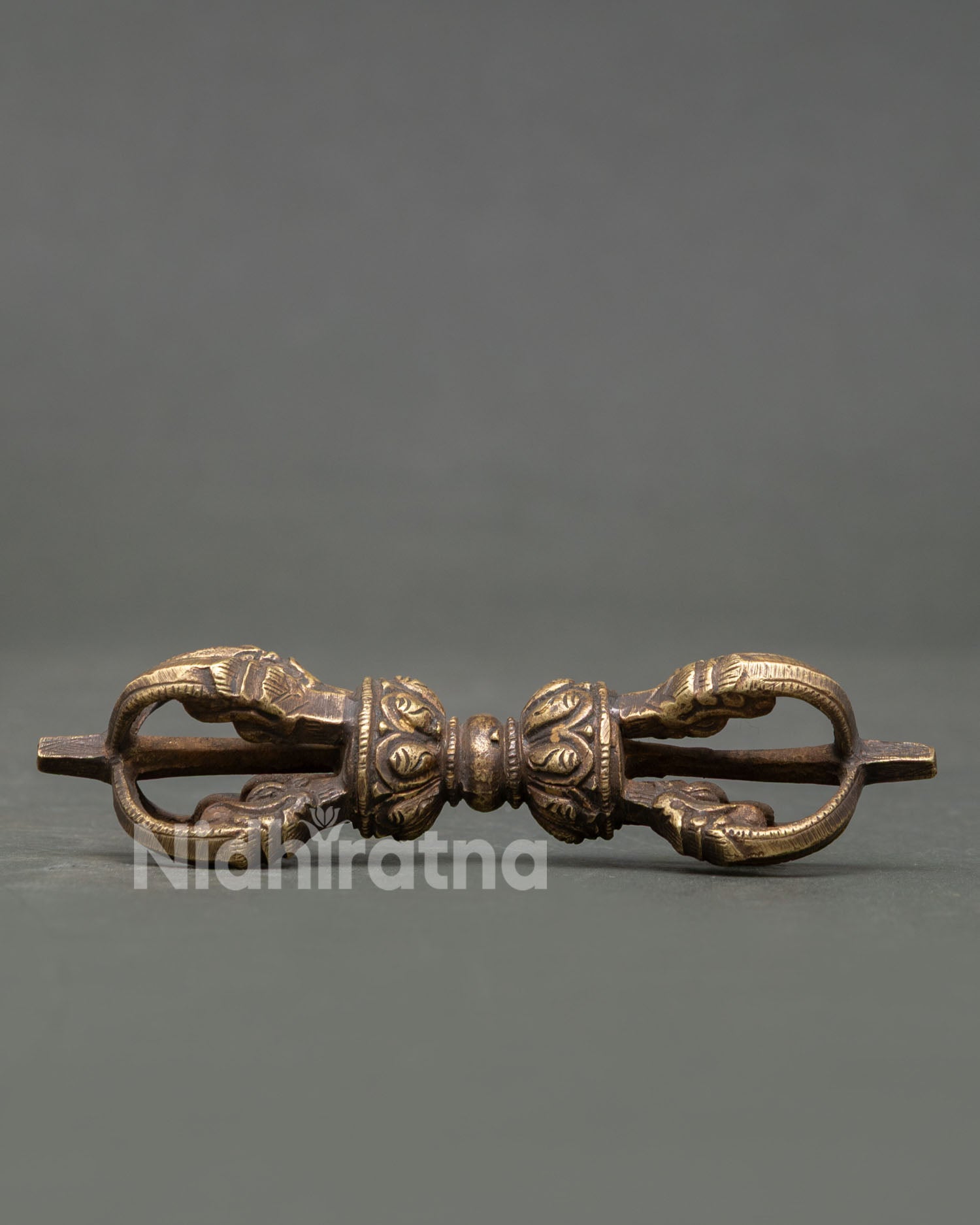 Traditional Tibetan Vajra with Intricate Bronze Engravings for Ritual Practice