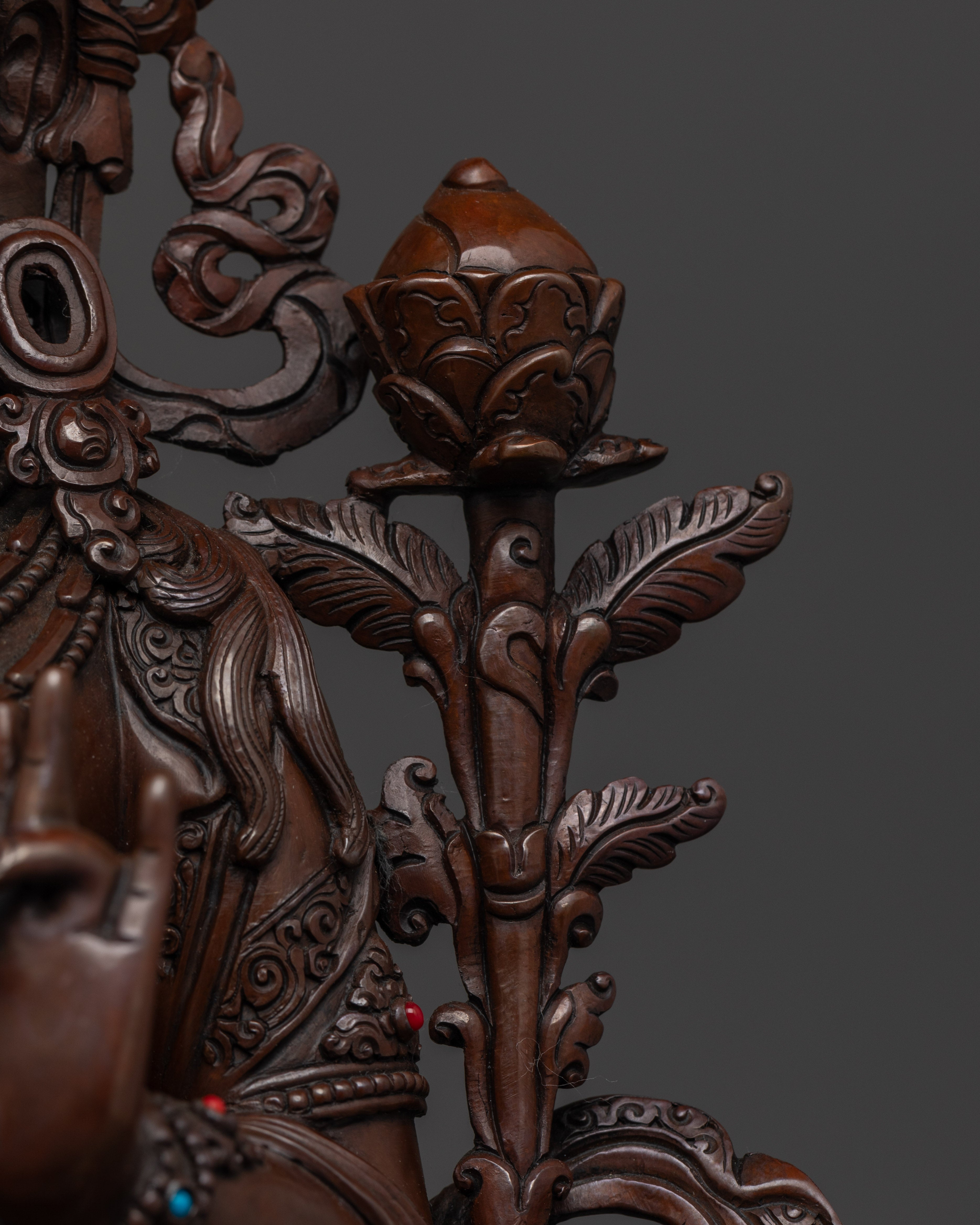 Hand-Painted Oxidized Green Tara Statue