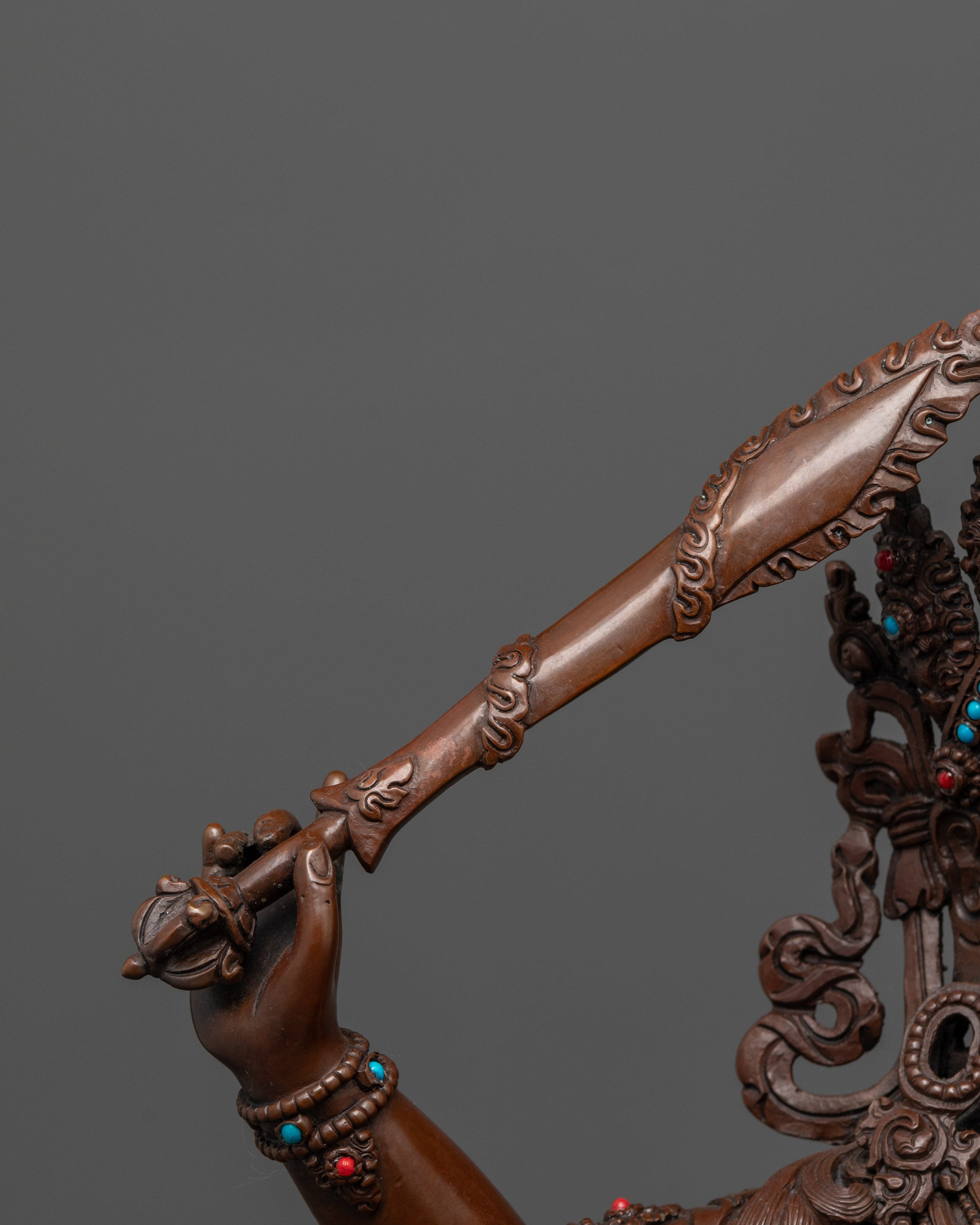 Elegant Oxidized Manjushri Statue: A piece of Buddhist Art