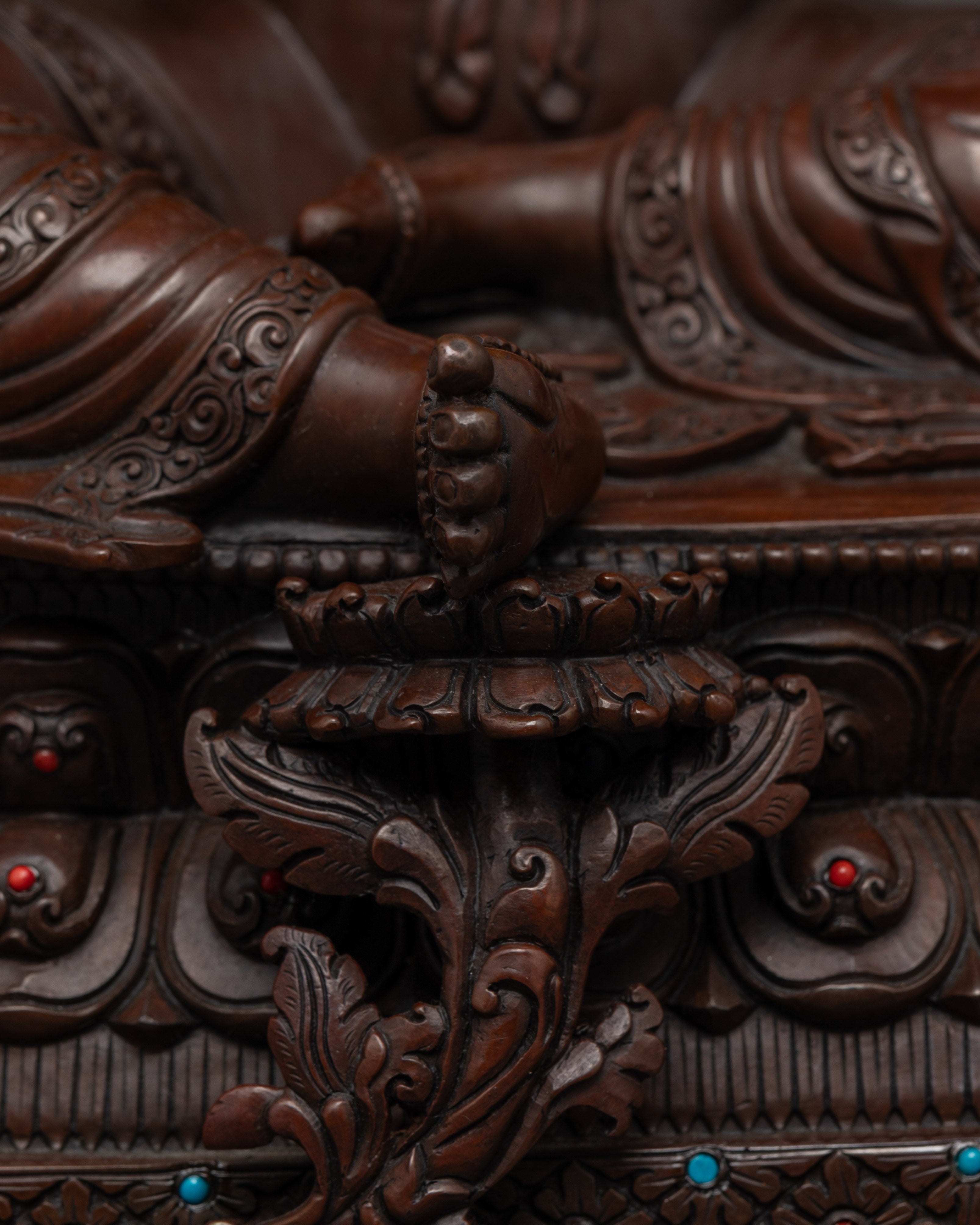 Hand-Painted Oxidized Green Tara Statue