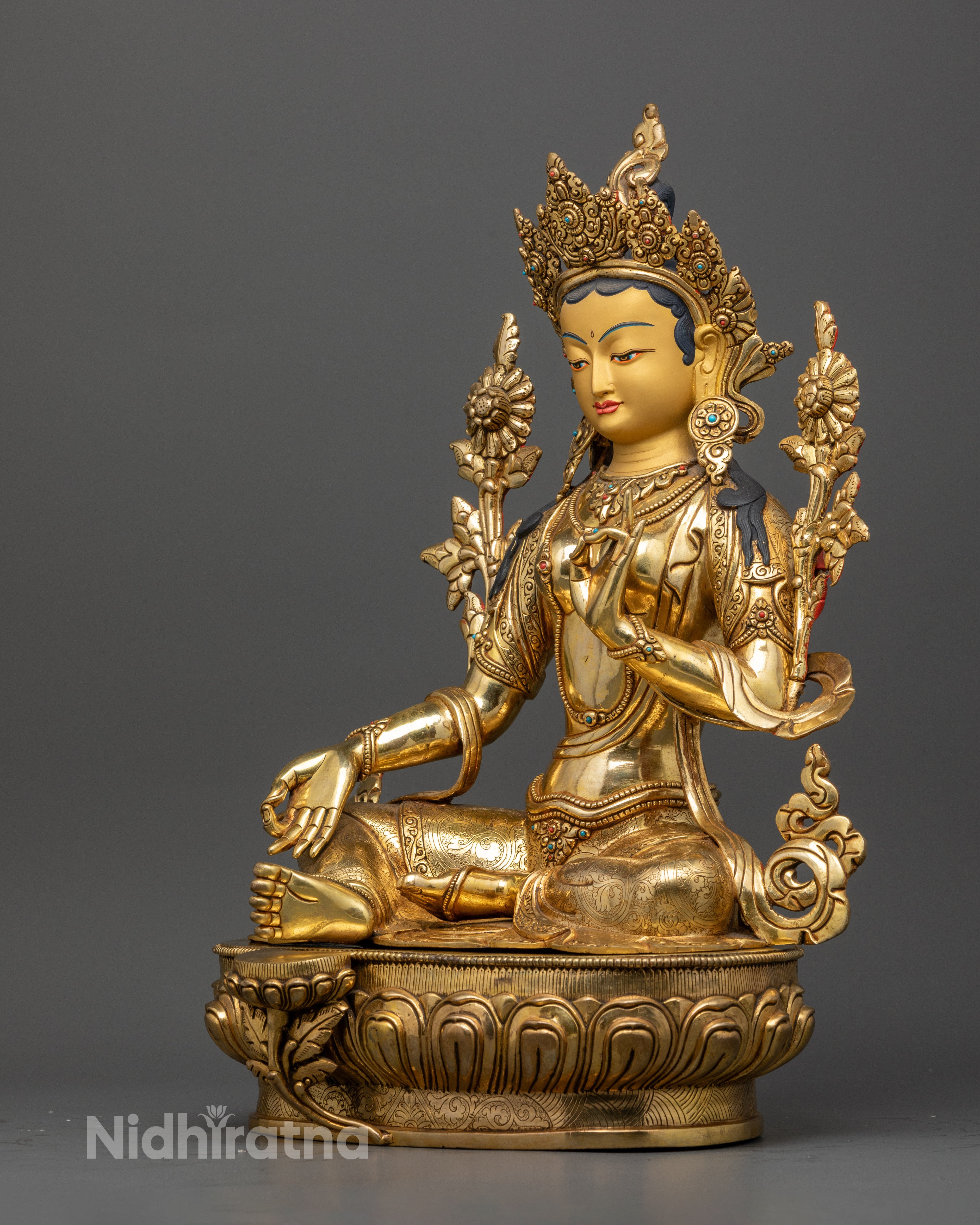 Green Tara Deity Statue : Serene and Sacred Spiritual Décor
