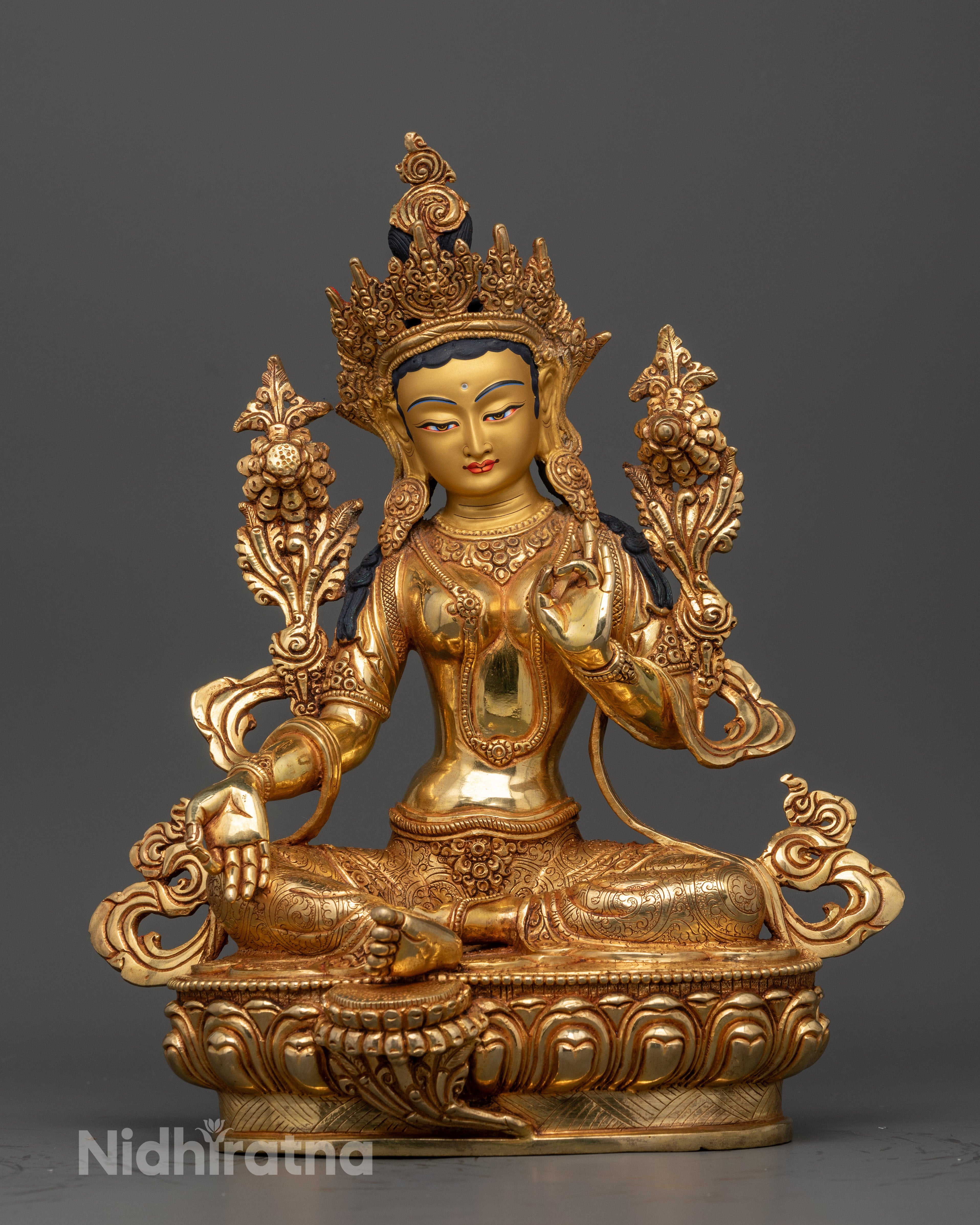 Authentic & Elegant Goddess Tara Statue: Majestic Work of Art
