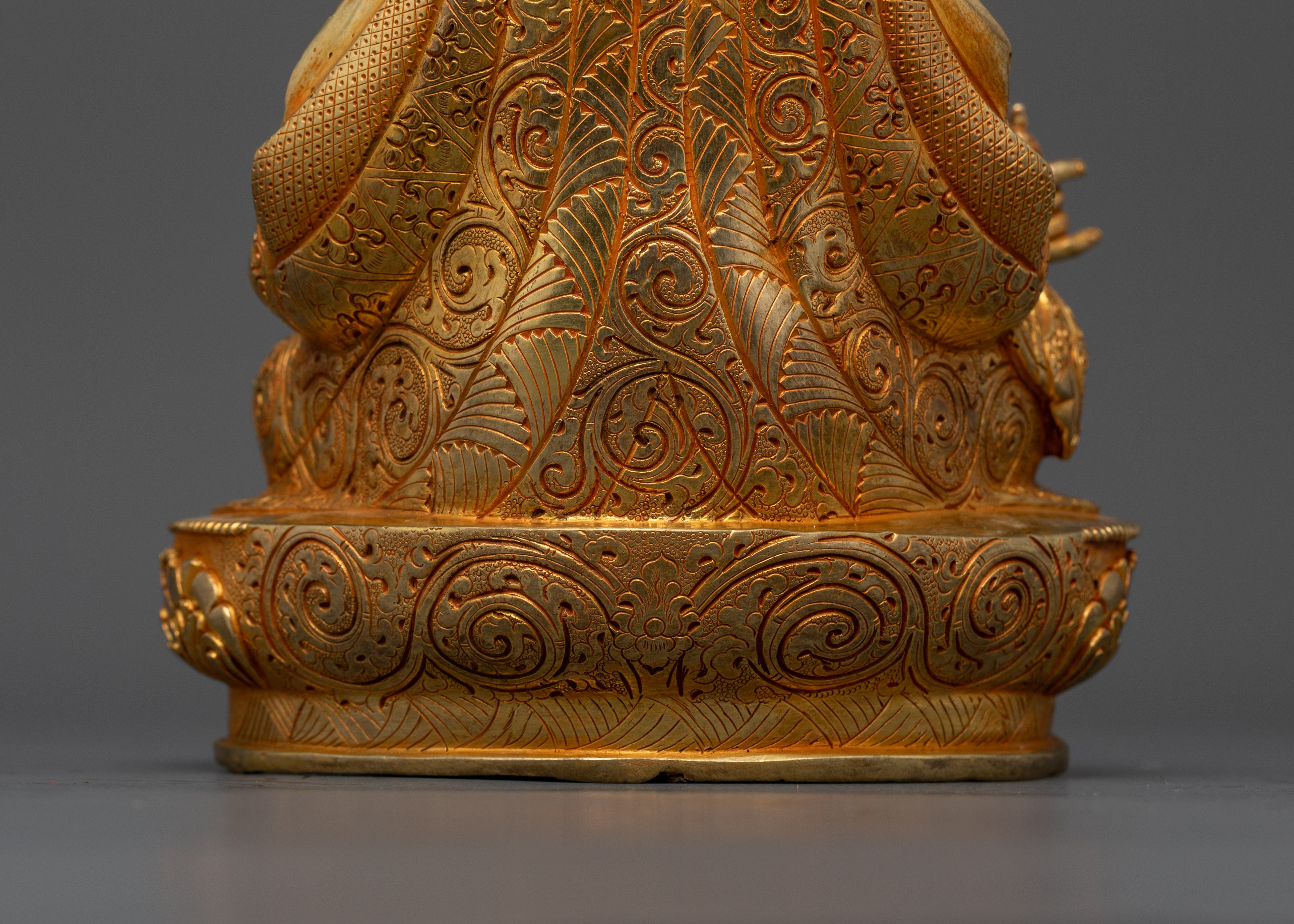 Gold-Gilded Guru Rinpoche Statue