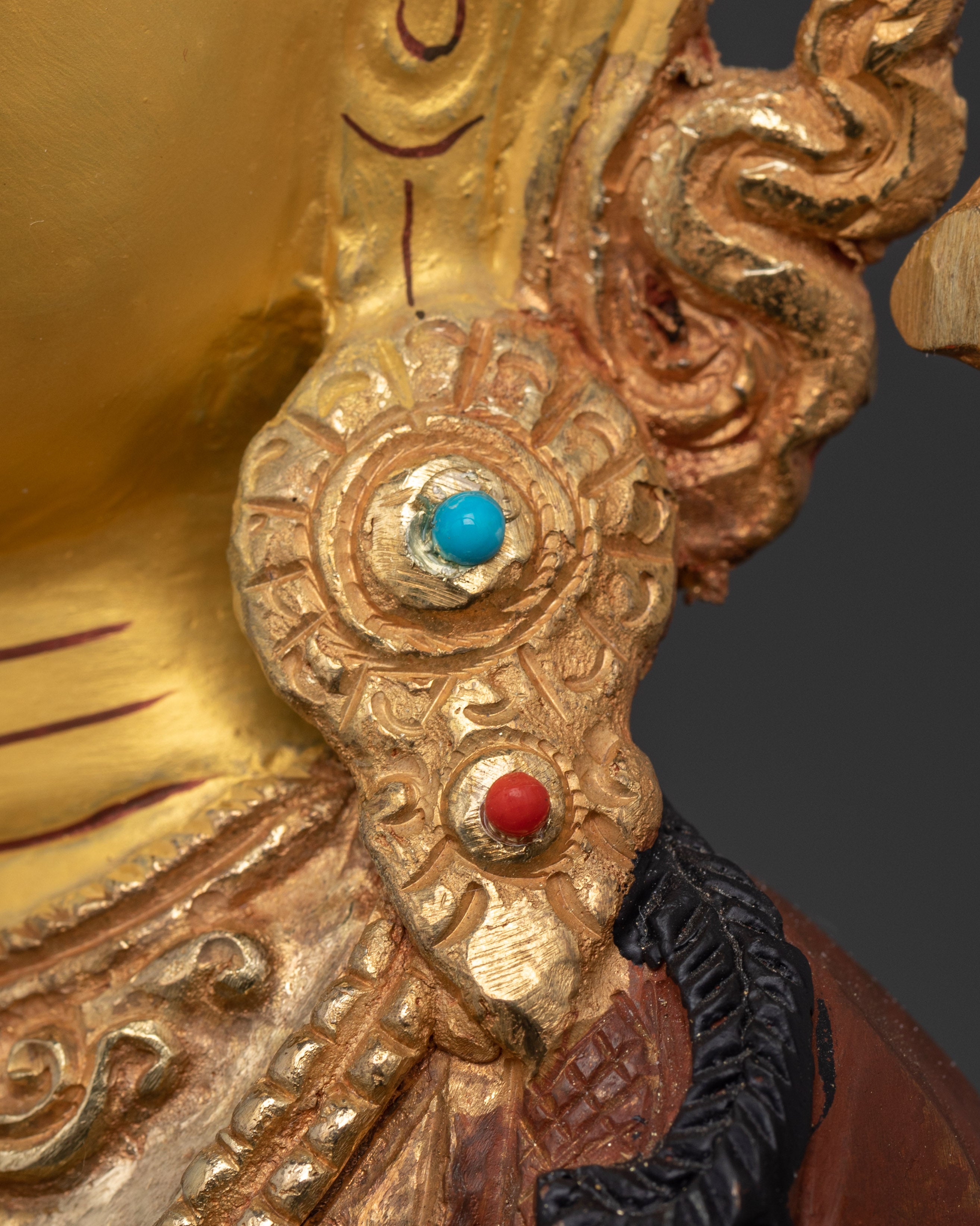 Four-Armed Chenrezig Statue | 24K Gold Gilded and Oxidized Copper