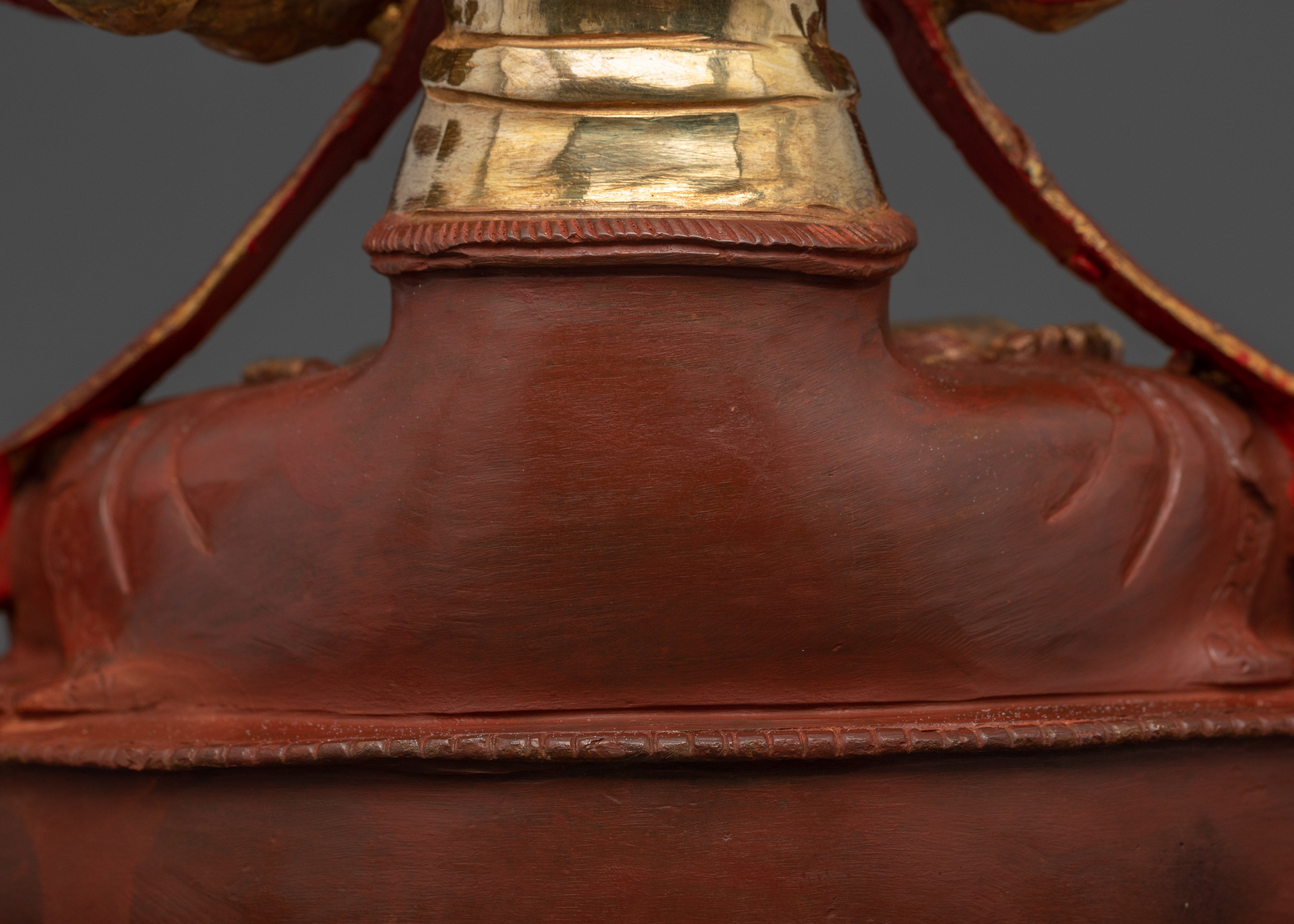 Four-Armed Chenrezig Statue | 24K Gold Gilded and Oxidized Copper