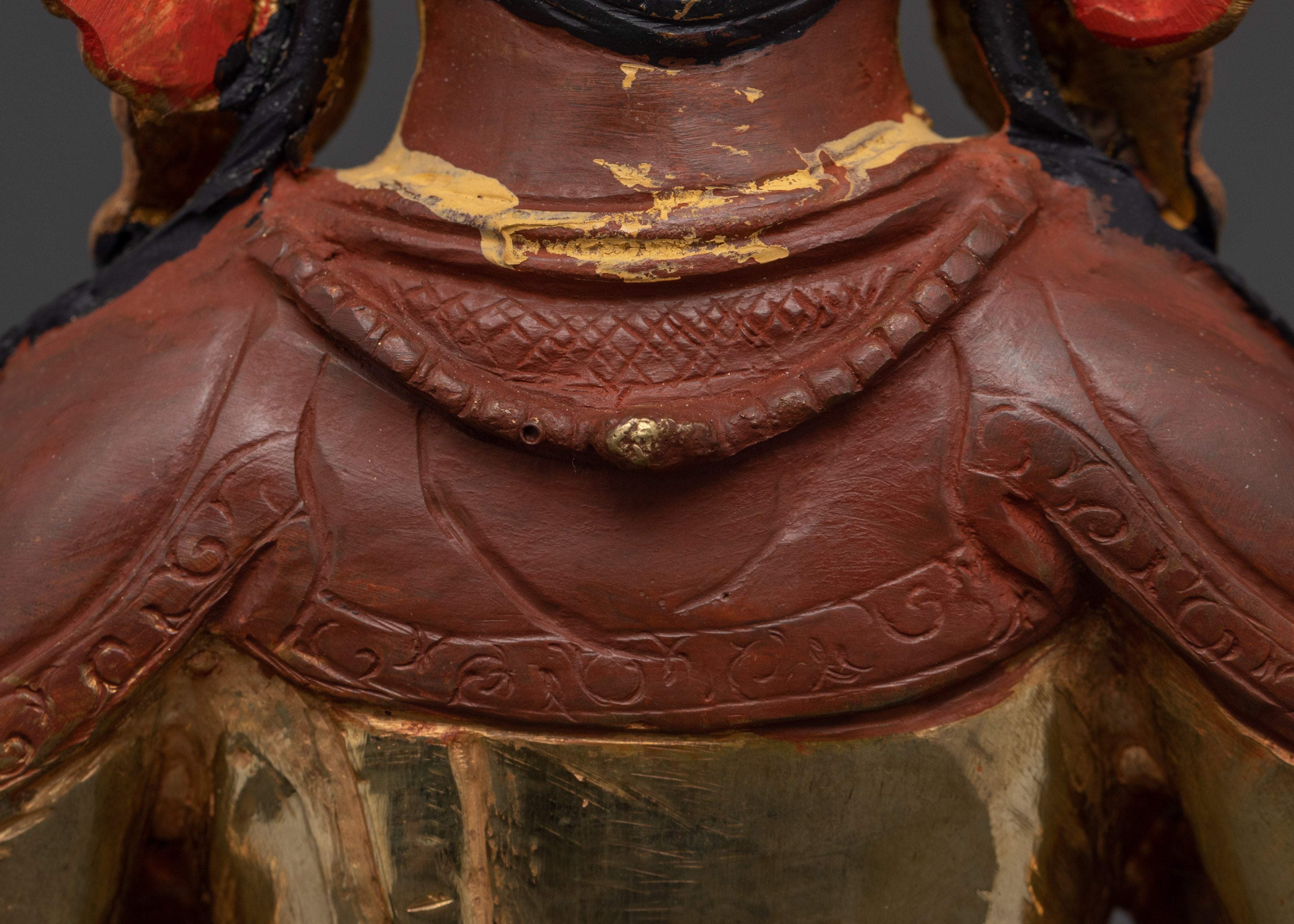 Four-Armed Chenrezig Statue | 24K Gold Gilded and Oxidized Copper