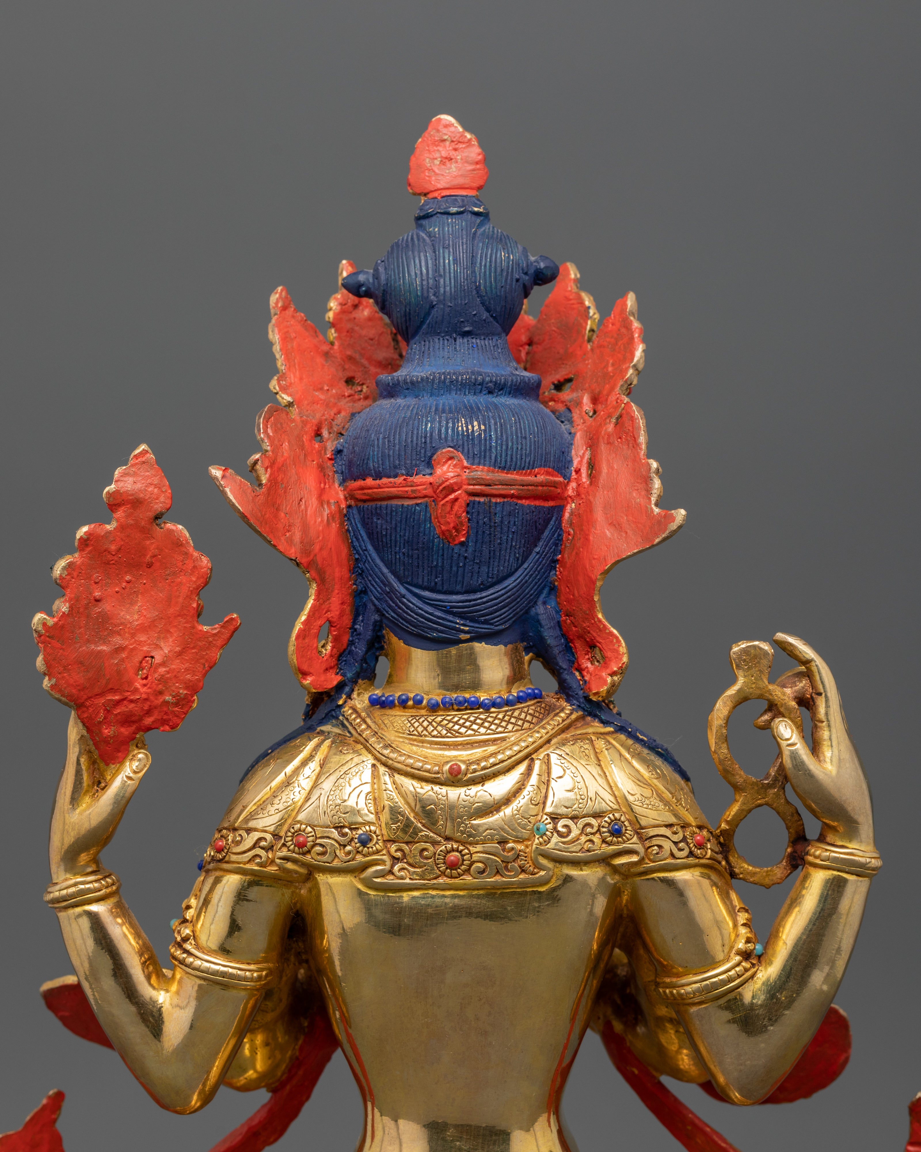 Chenrezig: Buddhist Avalokiteshvara Statue Glided with 24K Gold