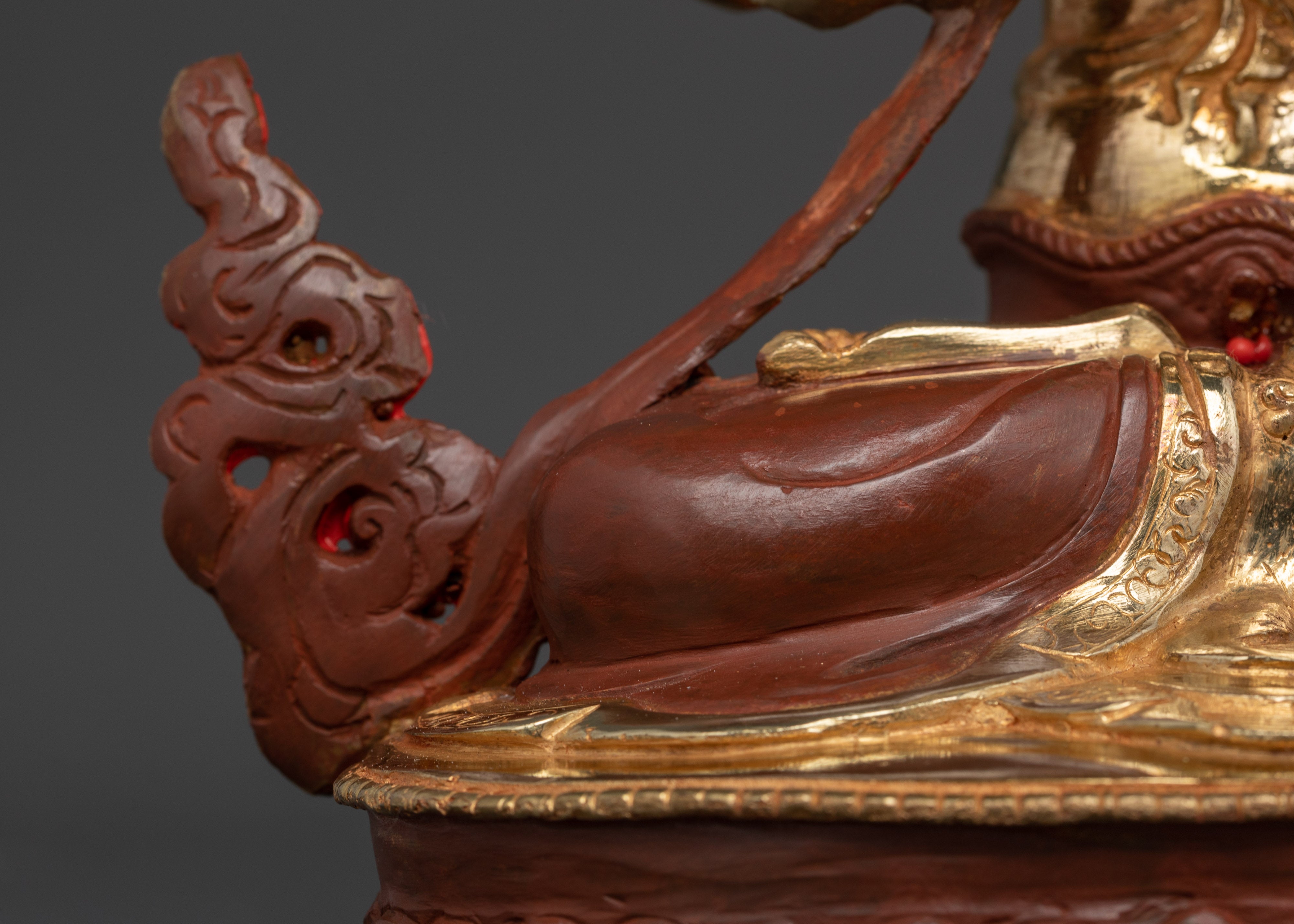 Four-Armed Chenrezig Statue | 24K Gold Gilded and Oxidized Copper